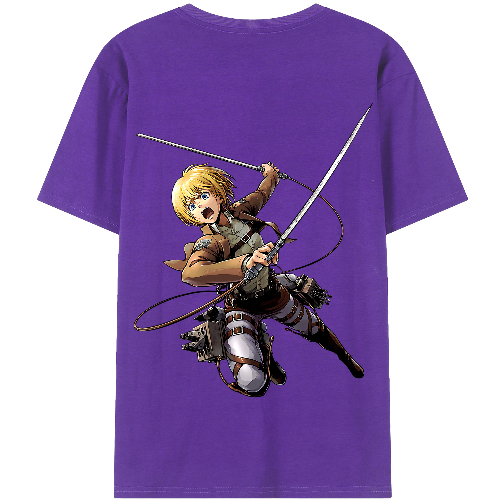 （画像用） 進撃の巨人 アルミン·アルレルト Attack on Titan Armin Arlert 綿100％半袖Tシャツ（背面プリント）