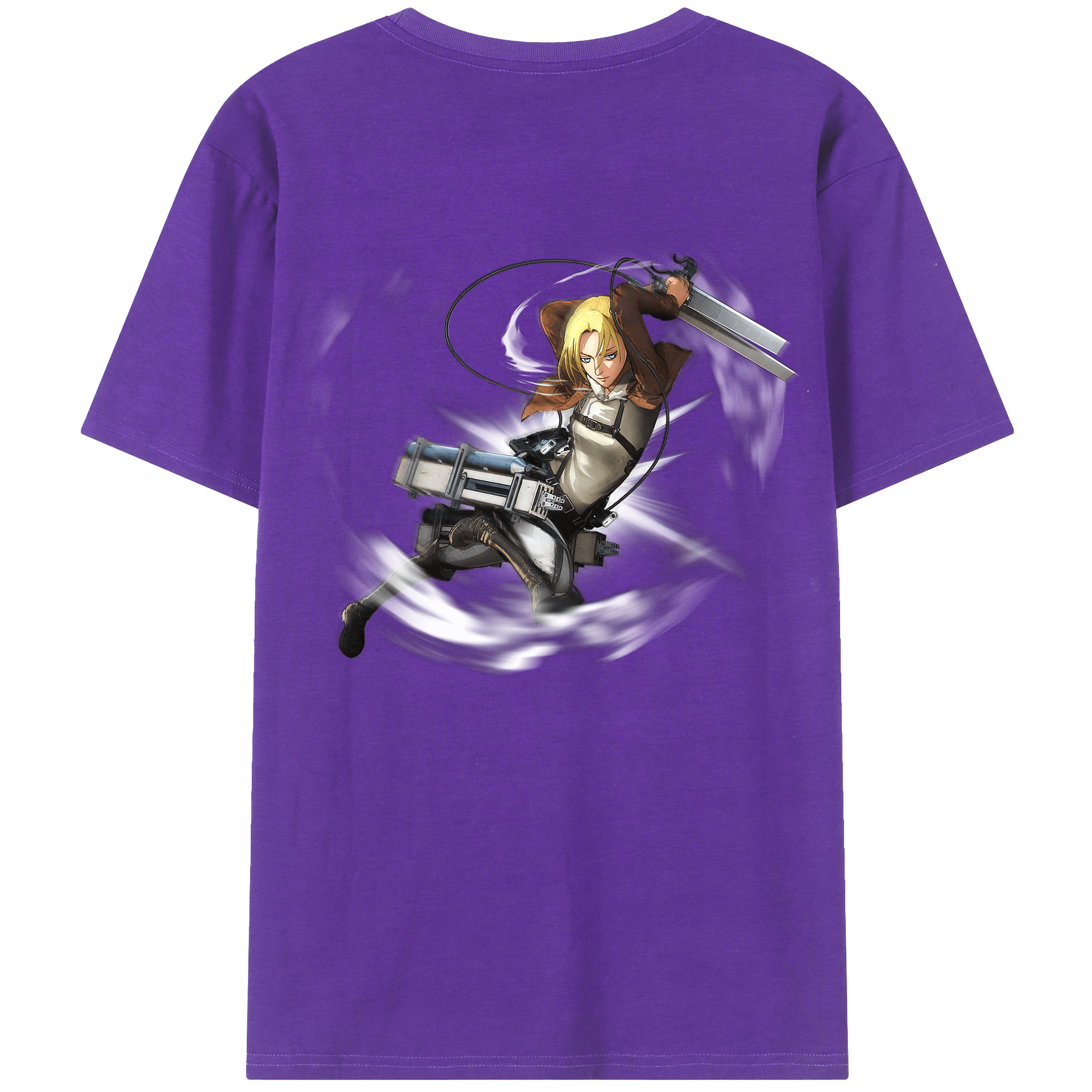（画像用） 進撃の巨人 アニ・レオンハート Attack on Titan Annie Leonhart 綿100％半袖Tシャツ（背面プリント）