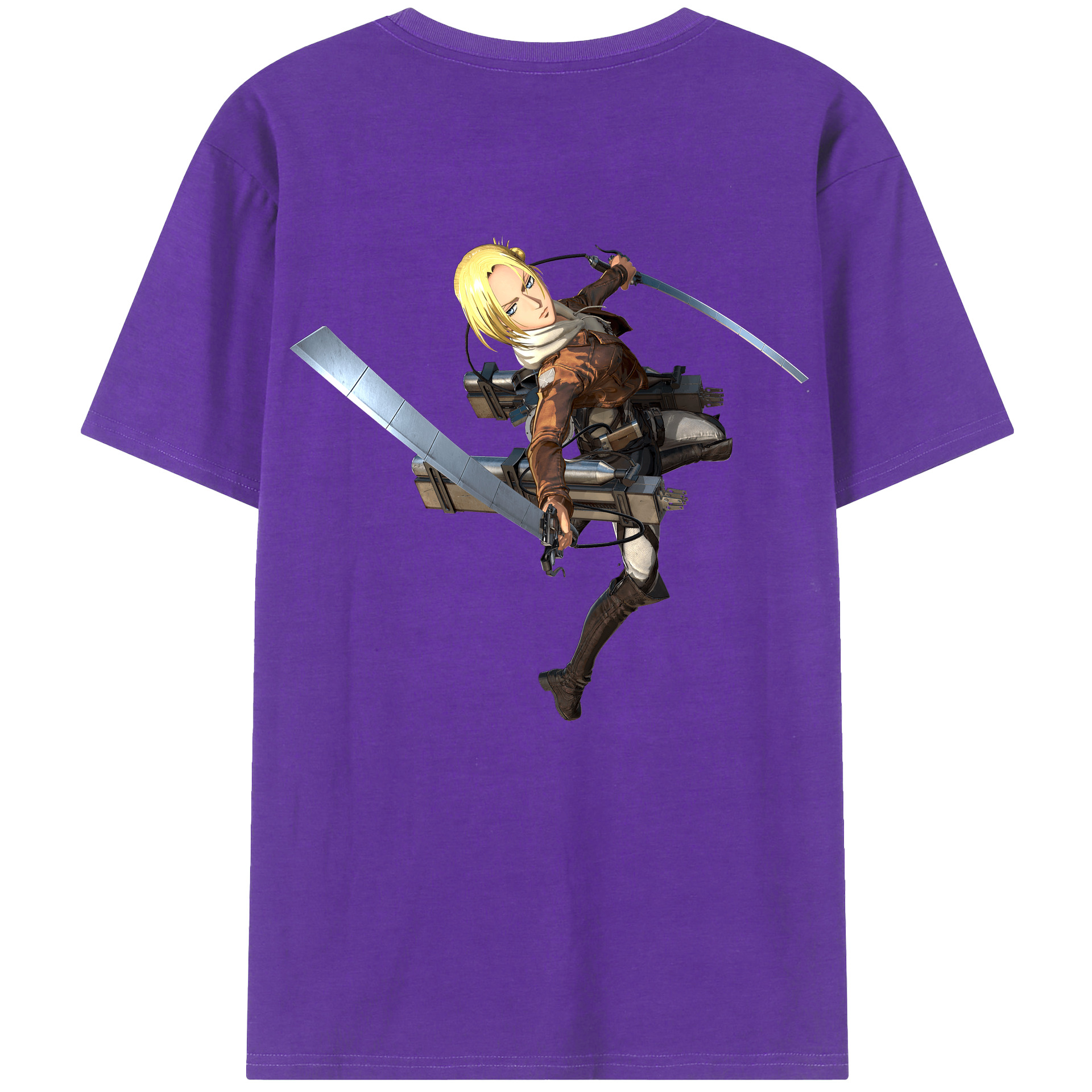 （画像用） 進撃の巨人 アニ・レオンハート Attack on Titan Annie Leonhart 綿100％半袖Tシャツ（背面プリント）
