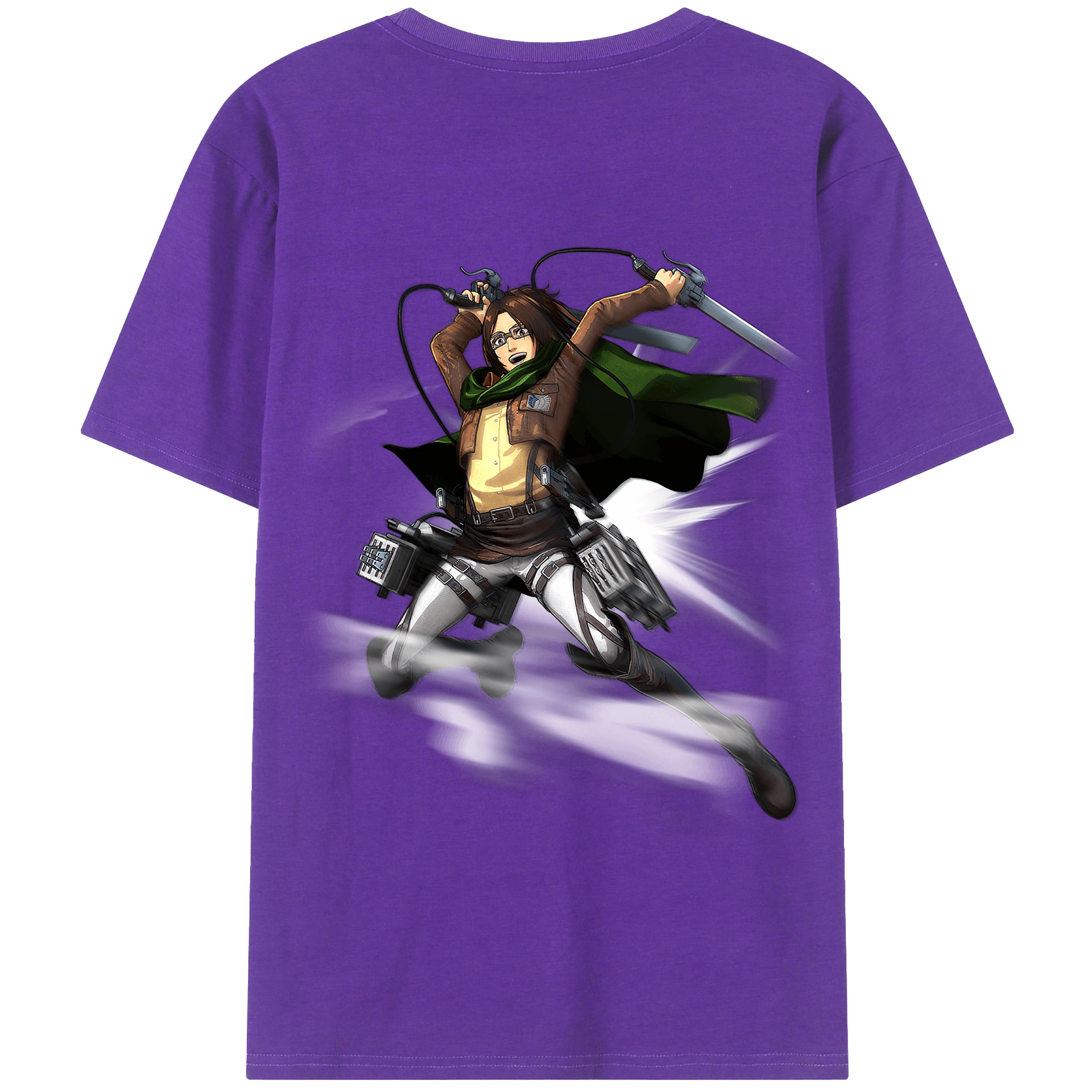 （画像用） 進撃の巨人 ハンジ·ゾエ Attack on Titan Hanji Zoe 綿100％半袖Tシャツ（背面プリント）