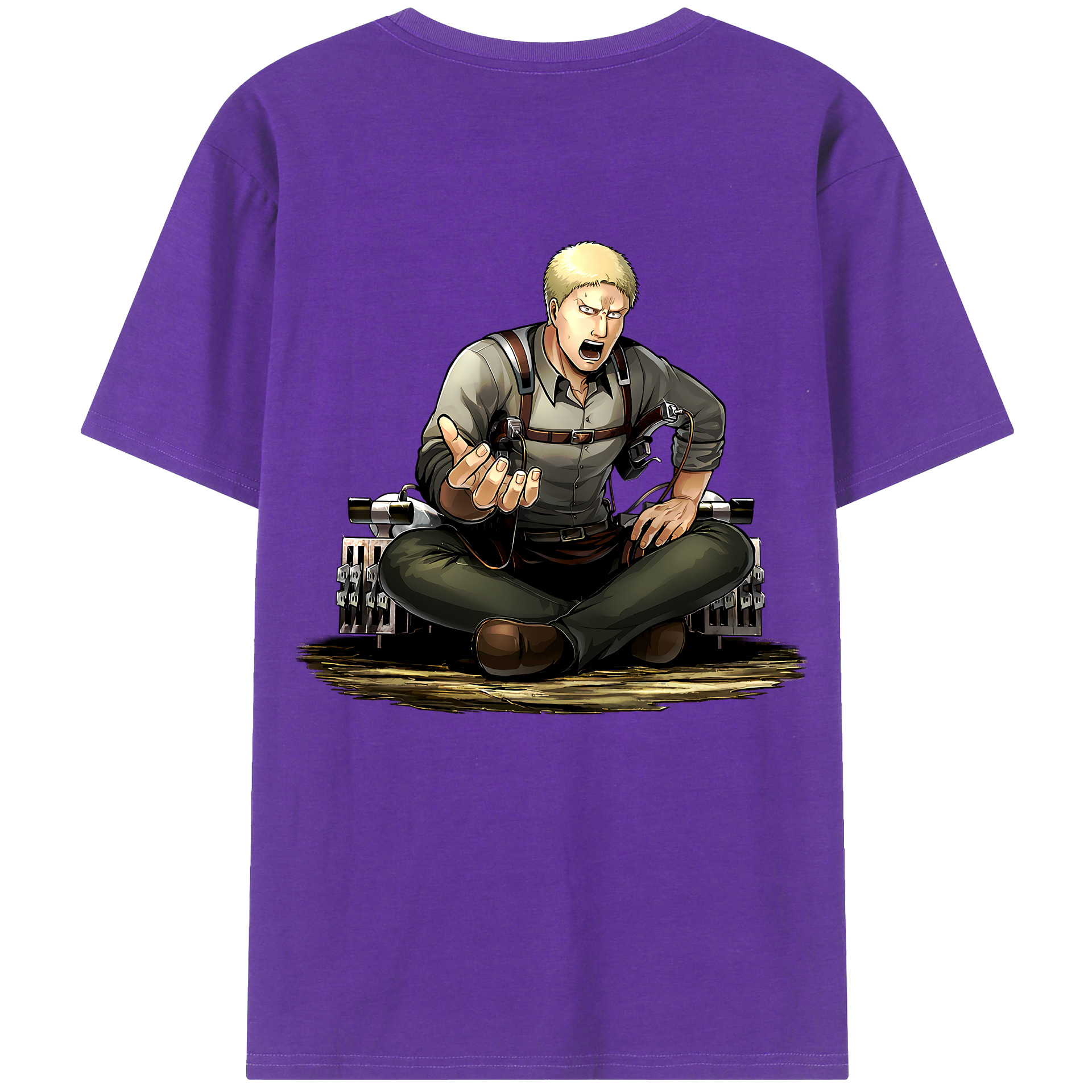 （画像用） 進撃の巨人 ライナー・ブラウン Attack on Titan Reiner Braun 綿100％半袖Tシャツ（背面プリント）