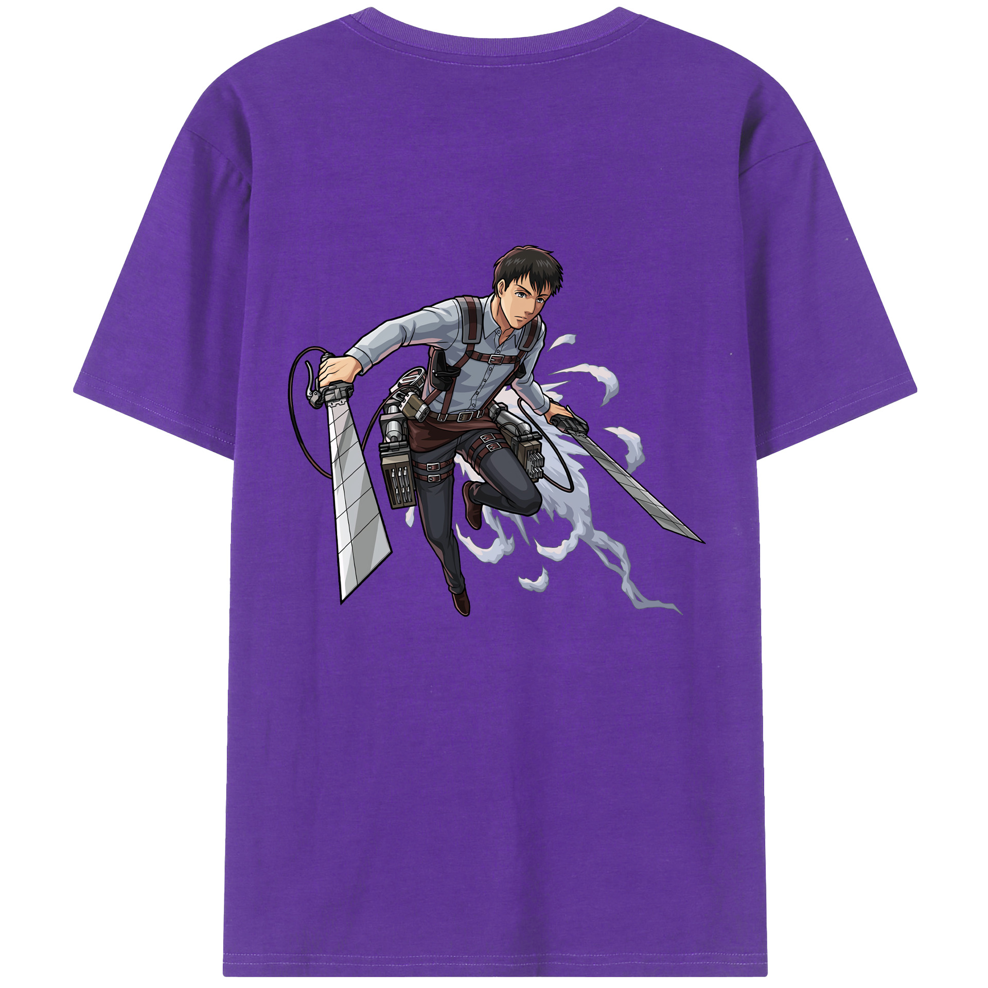 （画像用） 進撃の巨人 ベルトルト・フーバー Attack on Titan Bertholdt Hoover 綿100％半袖Tシャツ（背面プリント）