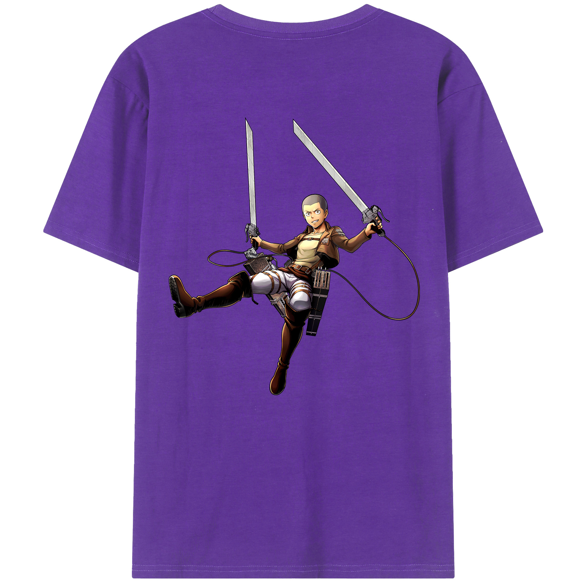 （画像用） 進撃の巨人 コニー·スプリンガー Attack on Titan Connie Springer 綿100％半袖Tシャツ（背面プリント）