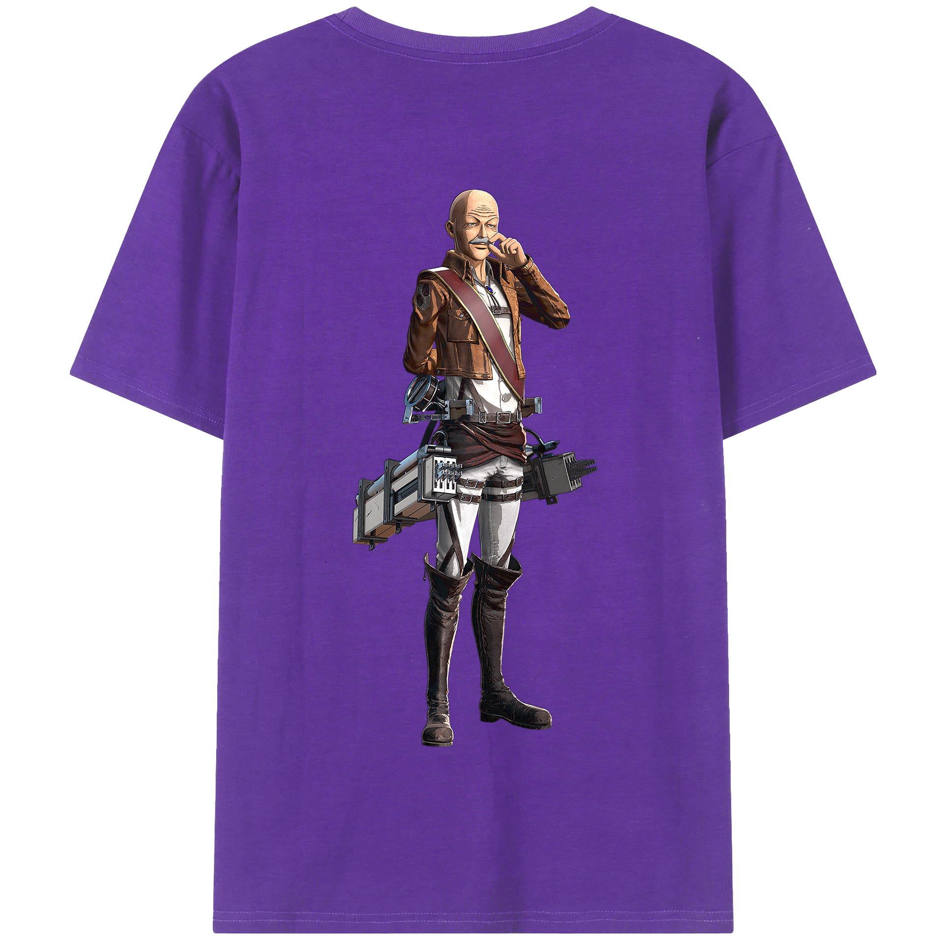 （画像用） 進撃の巨人 ドット·ピクシス Attack on Titan Dot Pixis 綿100％半袖Tシャツ（背面プリント）