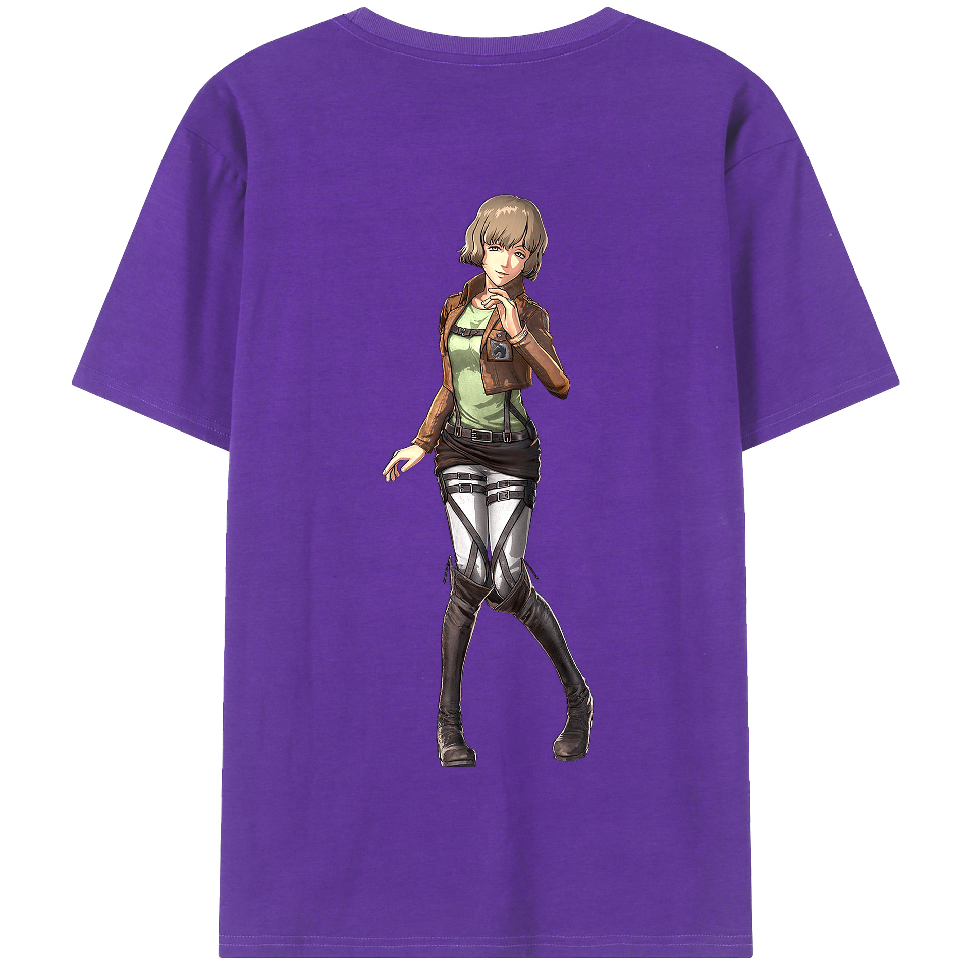 （画像用） 進撃の巨人 ヒツチ Attack on Titan Hitch 綿100％半袖Tシャツ（背面プリント）