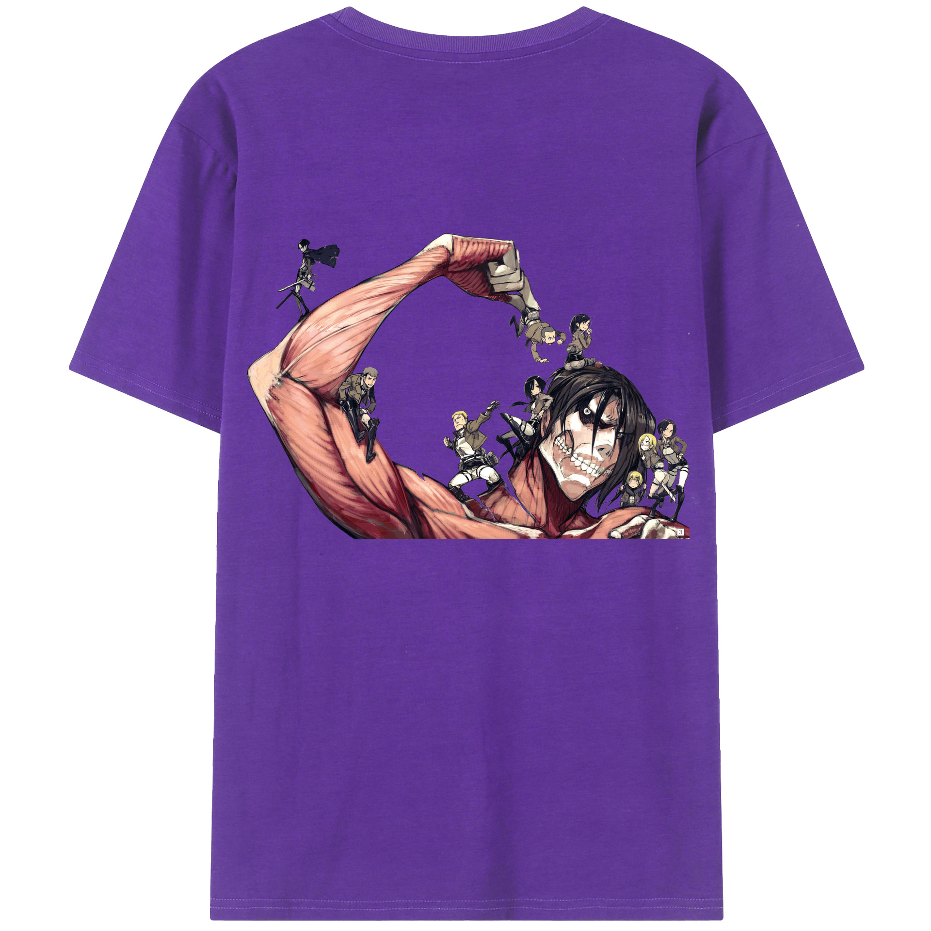 （画像用） 進撃の巨人 Attack on Titan 綿100％半袖Tシャツ（背面プリント）