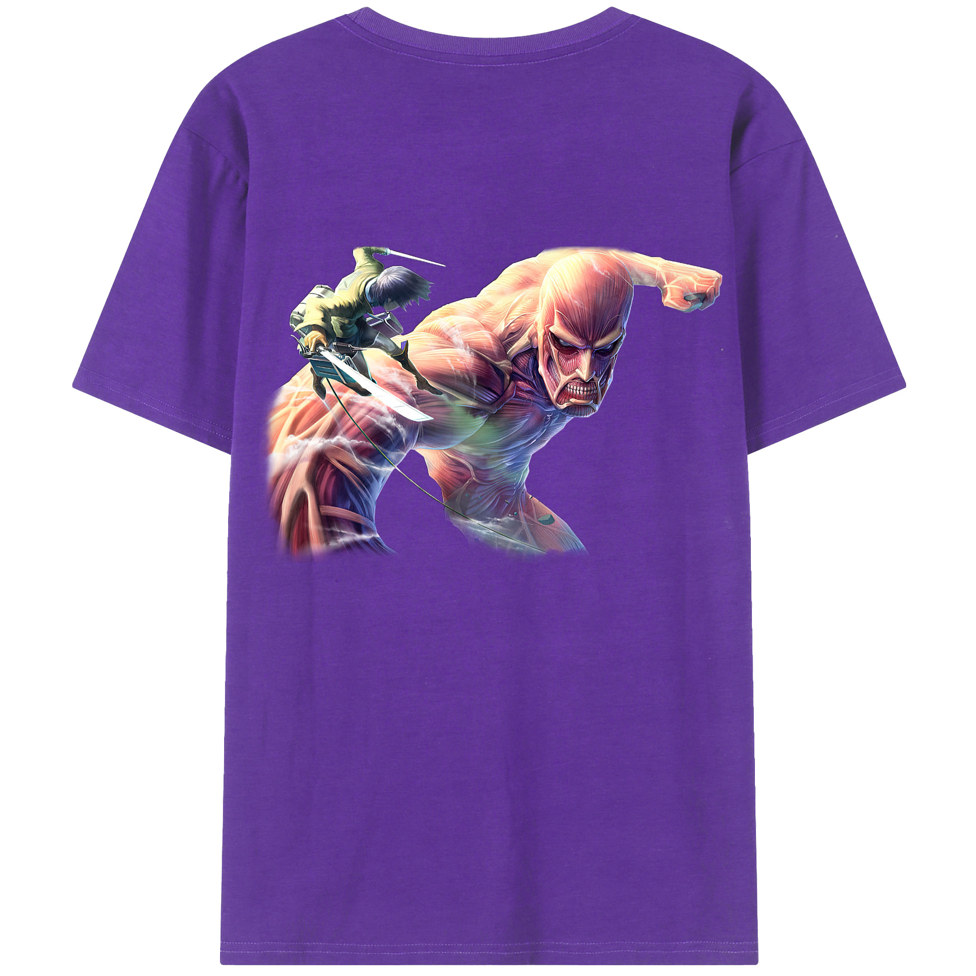 （画像用） 進撃の巨人 Attack on Titan 綿100％半袖Tシャツ（背面プリント）