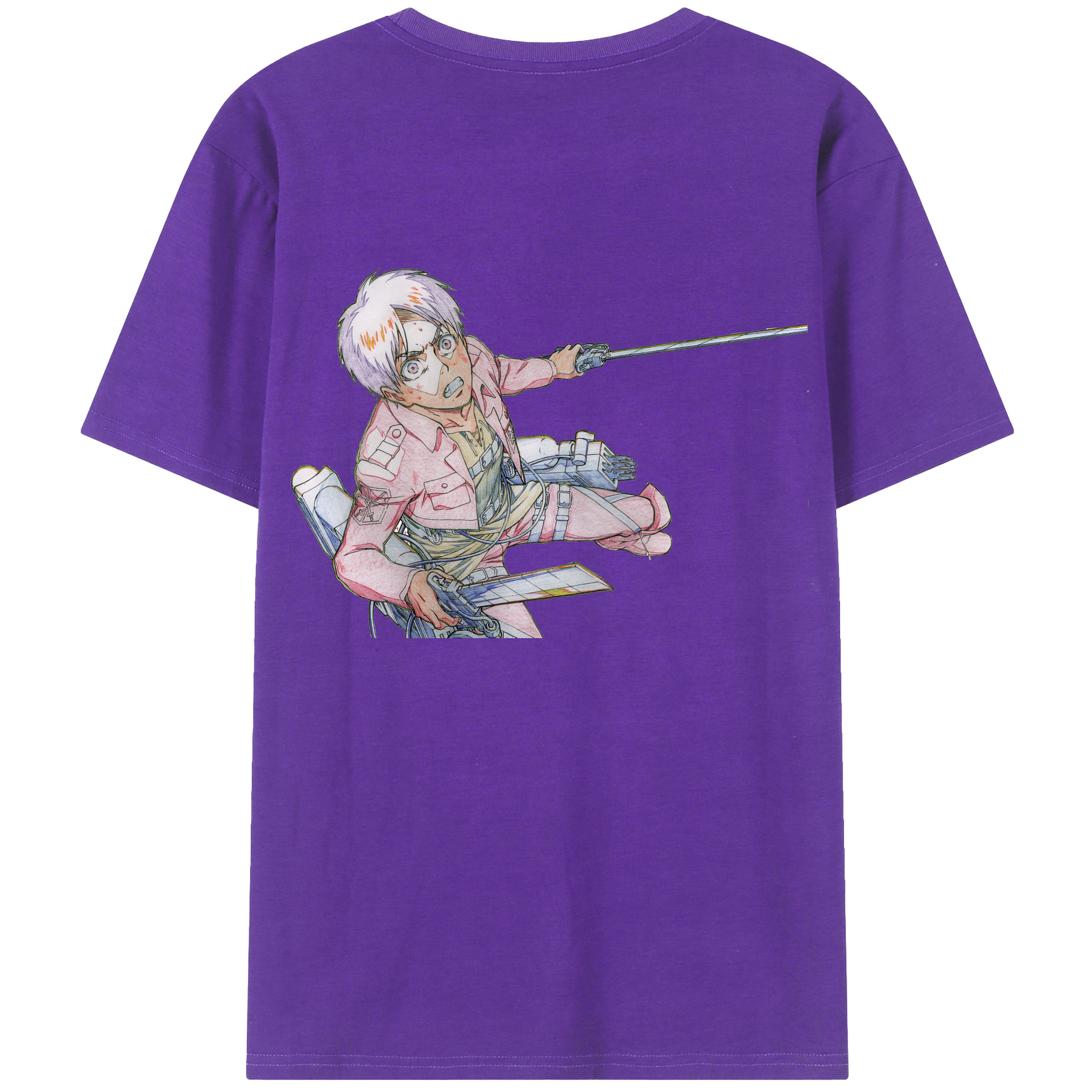 （画像用） 進撃の巨人 エレン･イェーガー Attack on Titan Eren Jäger 綿100％半袖Tシャツ（背面プリント）
