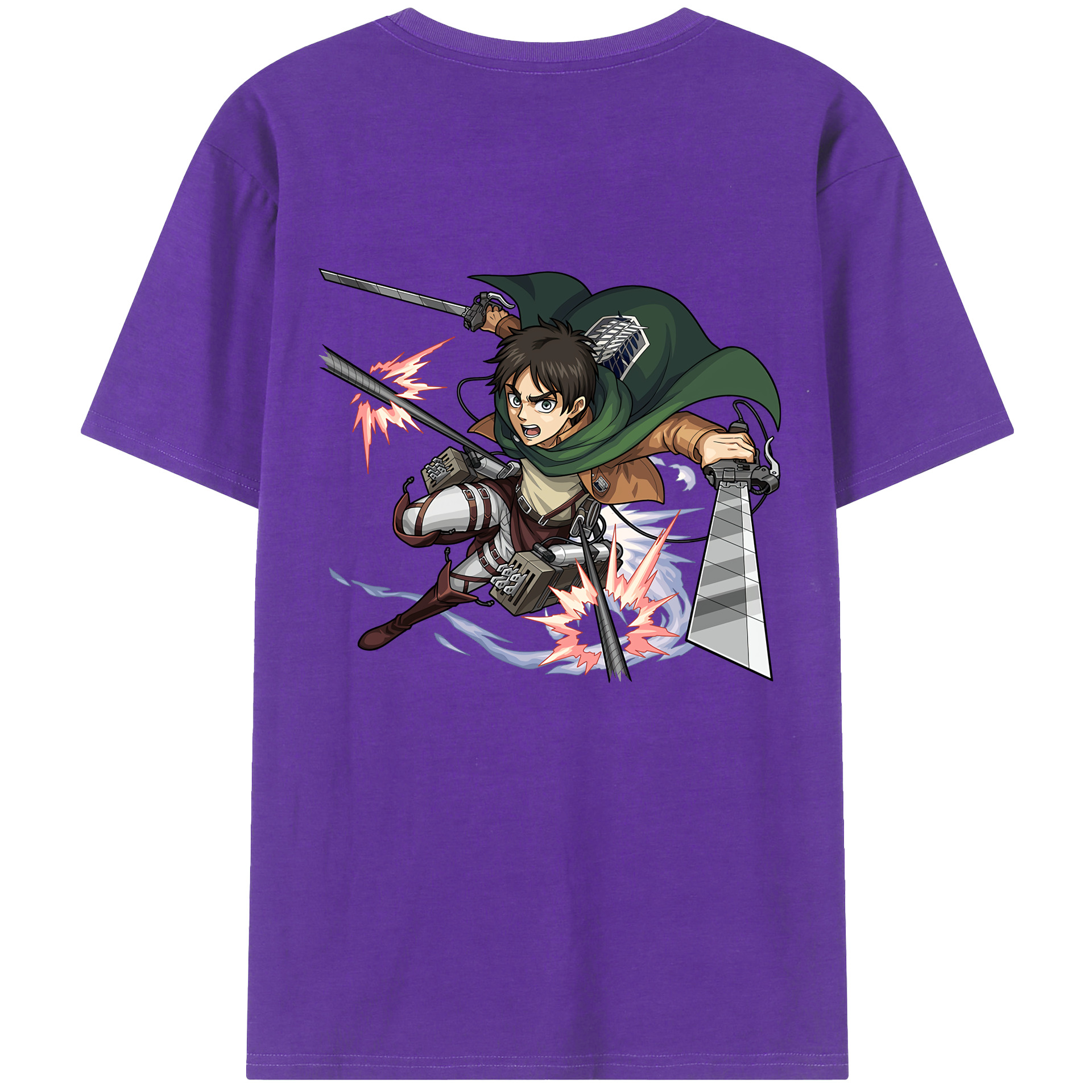 （画像用） 進撃の巨人 エレン･イェーガー Attack on Titan Eren Jäger 綿100％半袖Tシャツ（背面プリント）