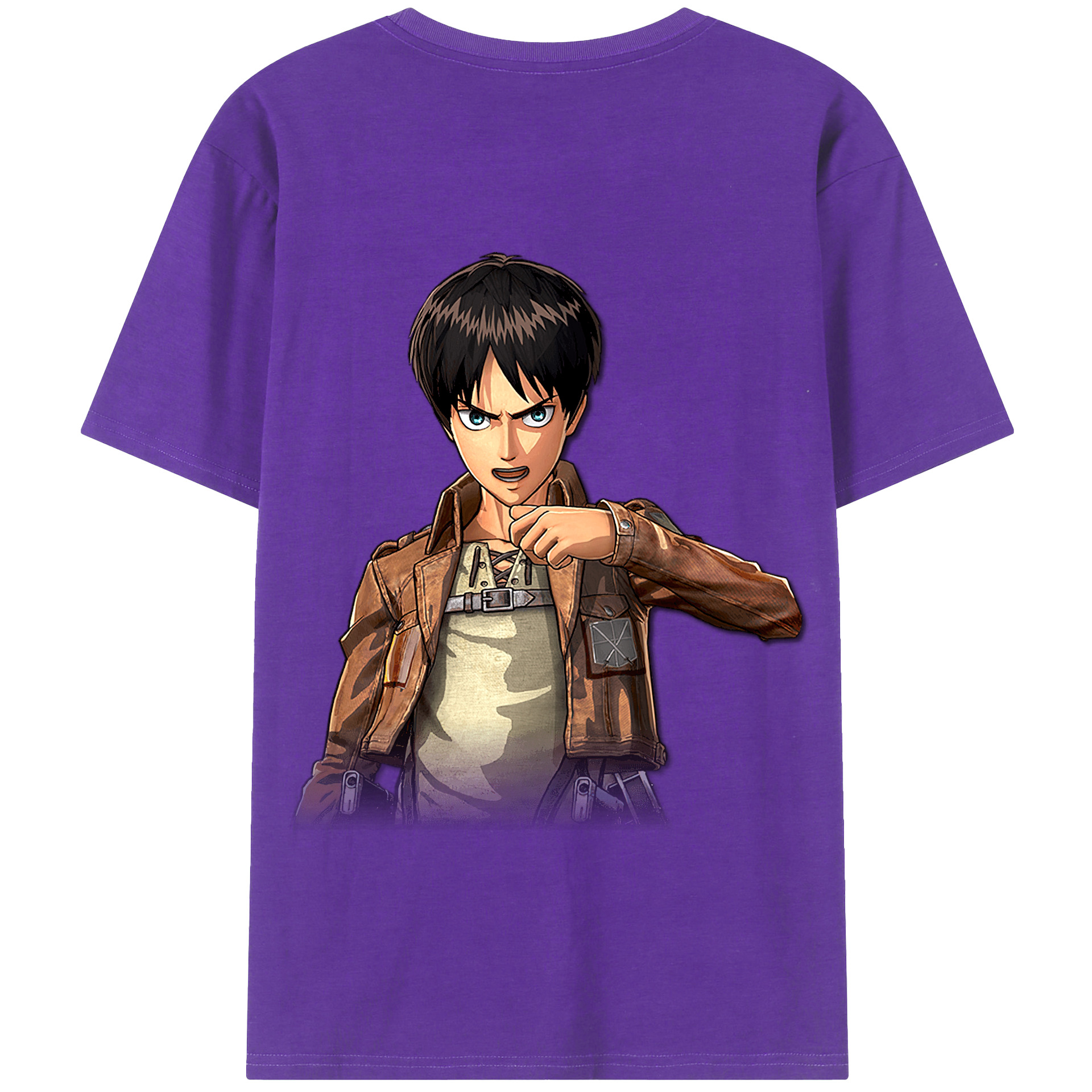 （画像用） 進撃の巨人 エレン･イェーガー Attack on Titan Eren Jäger 綿100％半袖Tシャツ（背面プリント）