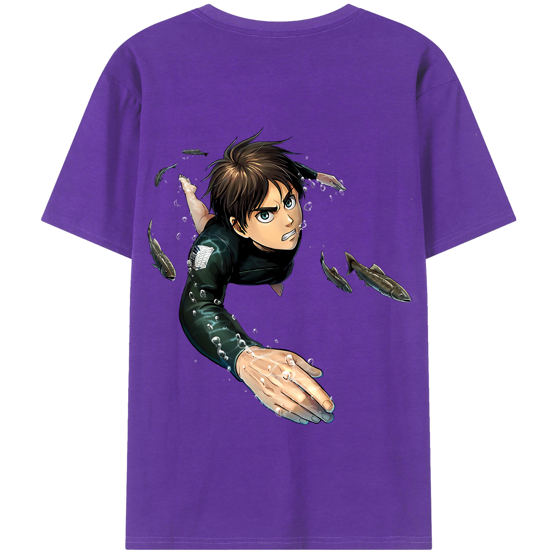 （画像用） 進撃の巨人 エレン･イェーガー Attack on Titan Eren Jäger 綿100％半袖Tシャツ（背面プリント）