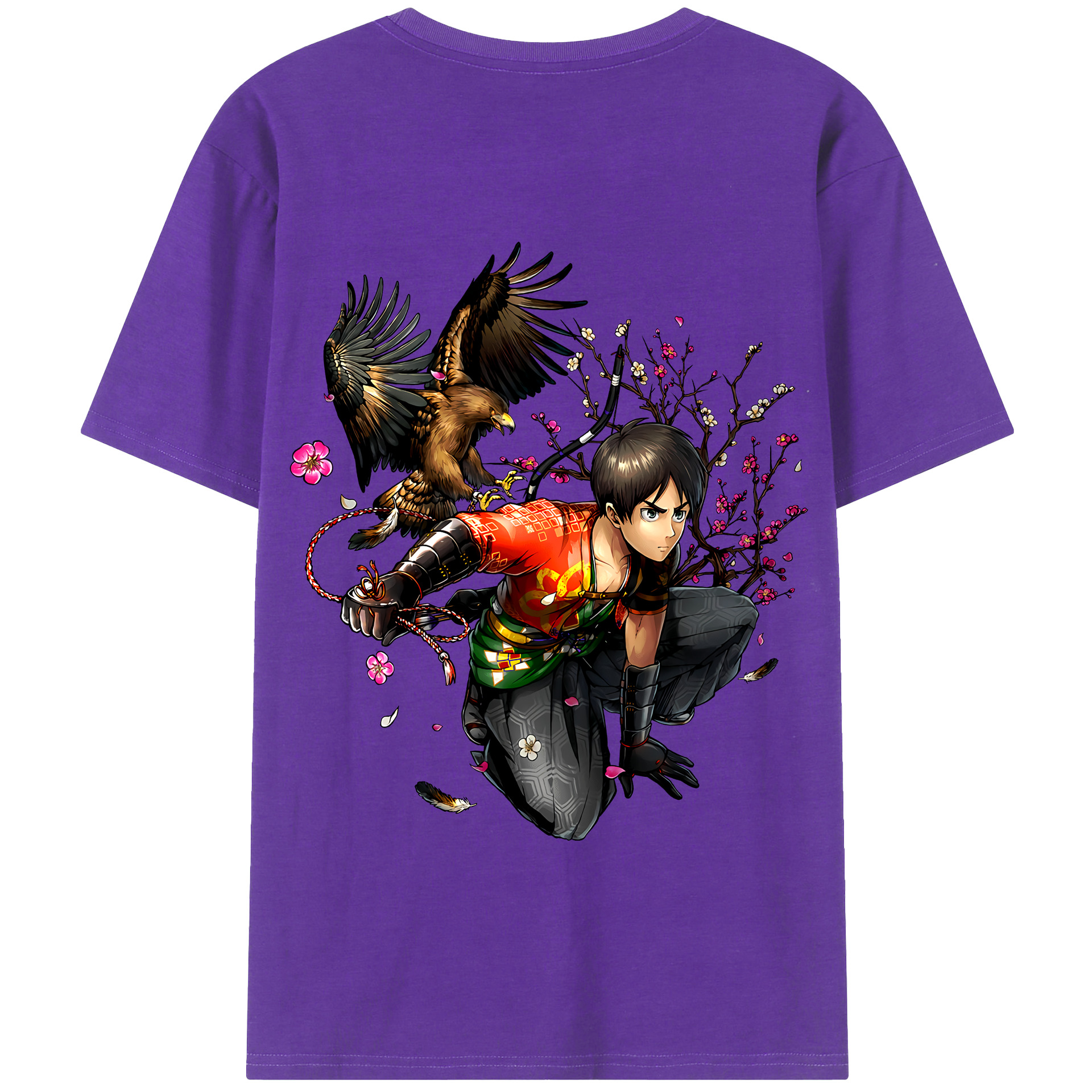 （画像用） 進撃の巨人 エレン･イェーガー Attack on Titan Eren Jäger 綿100％半袖Tシャツ（背面プリント）
