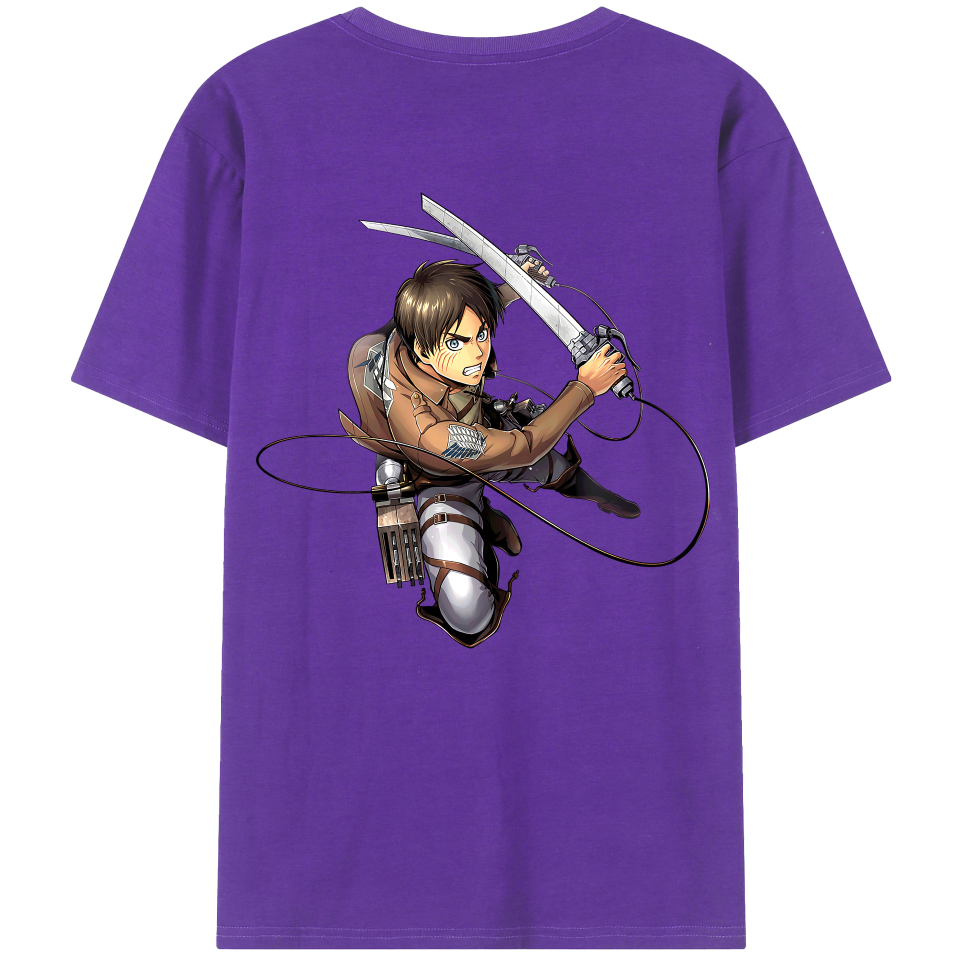 （画像用） 進撃の巨人 エレン･イェーガー Attack on Titan Eren Jäger 綿100％半袖Tシャツ（背面プリント）