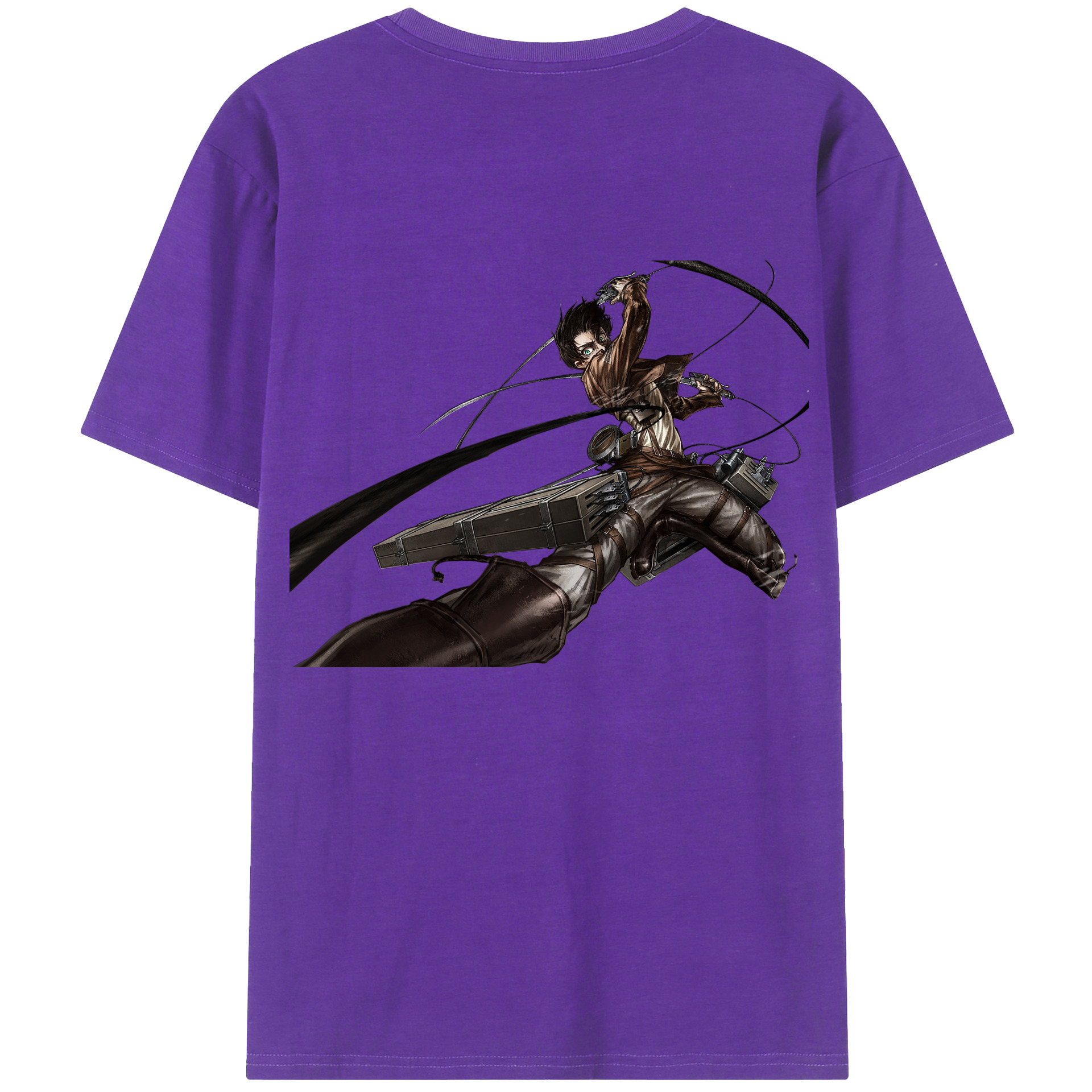 （画像用） 進撃の巨人 エレン･イェーガー Attack on Titan Eren Jäger 綿100％半袖Tシャツ（背面プリント）