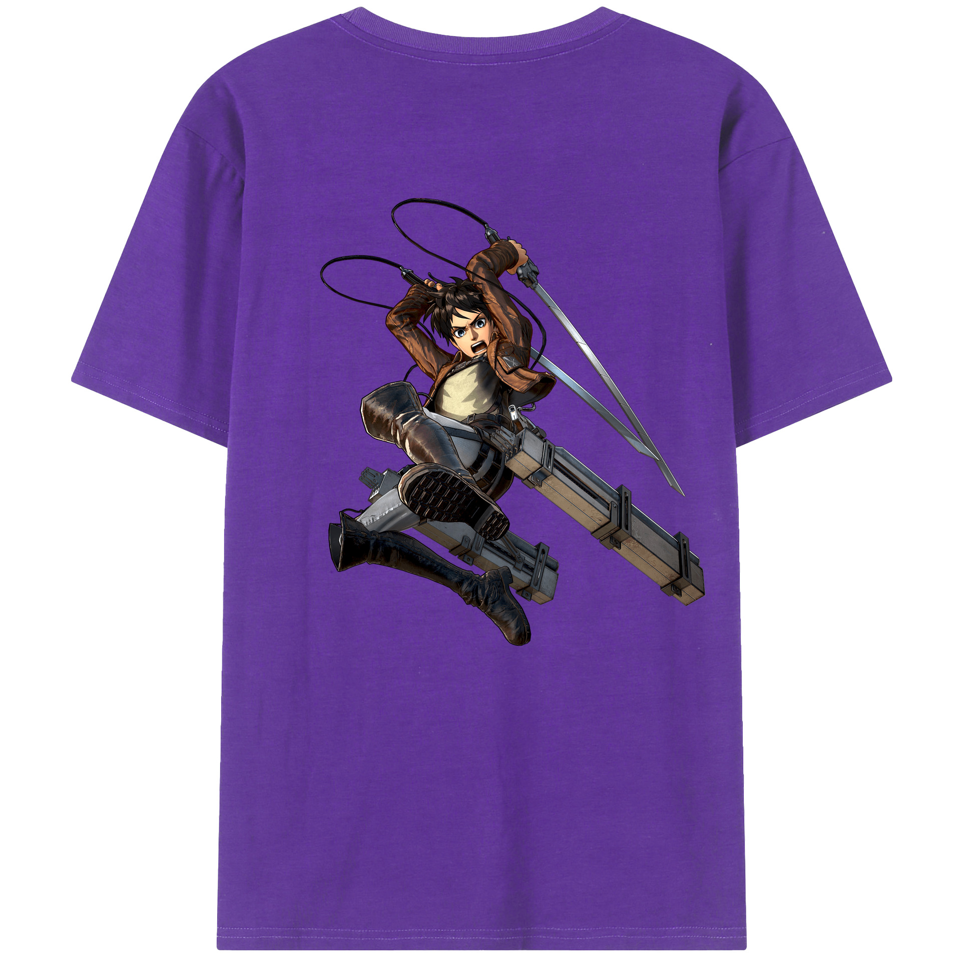 （画像用） 進撃の巨人 エレン･イェーガー Attack on Titan Eren Jäger 綿100％半袖Tシャツ（背面プリント）