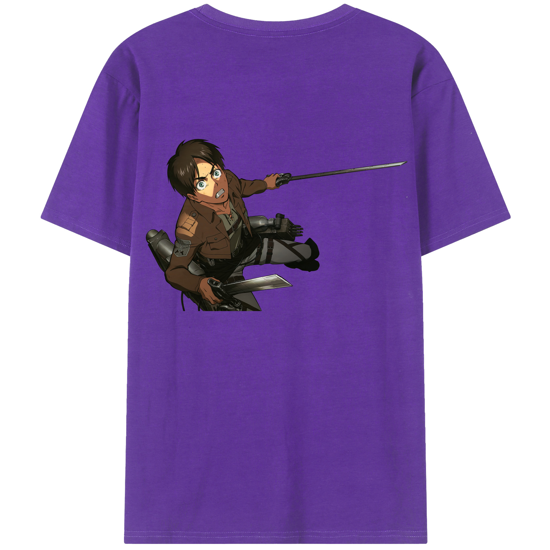 （画像用） 進撃の巨人 エレン･イェーガー Attack on Titan Eren Jäger 綿100％半袖Tシャツ（背面プリント）