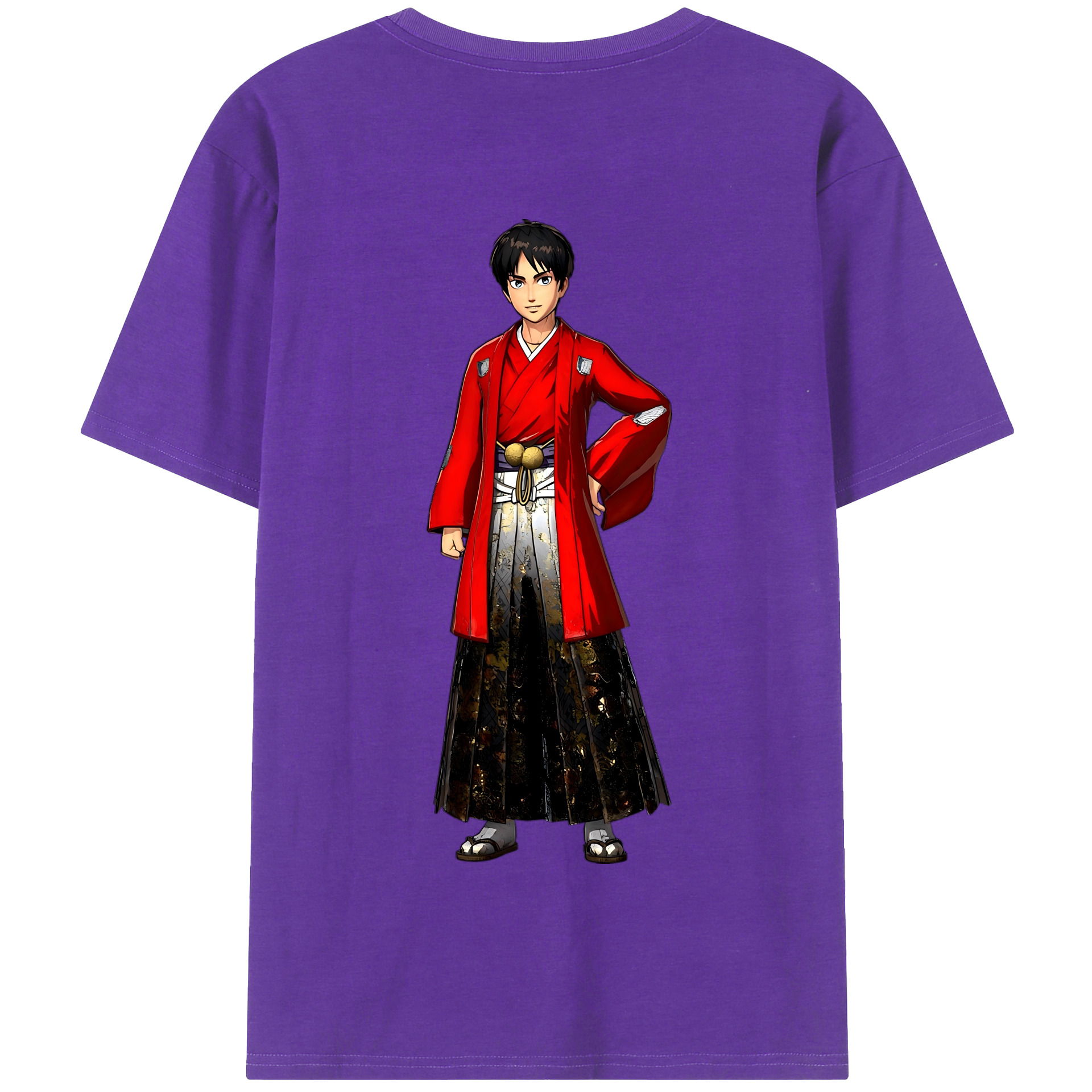 （画像用） 進撃の巨人 エレン･イェーガー Attack on Titan Eren Jäger 綿100％半袖Tシャツ（背面プリント）