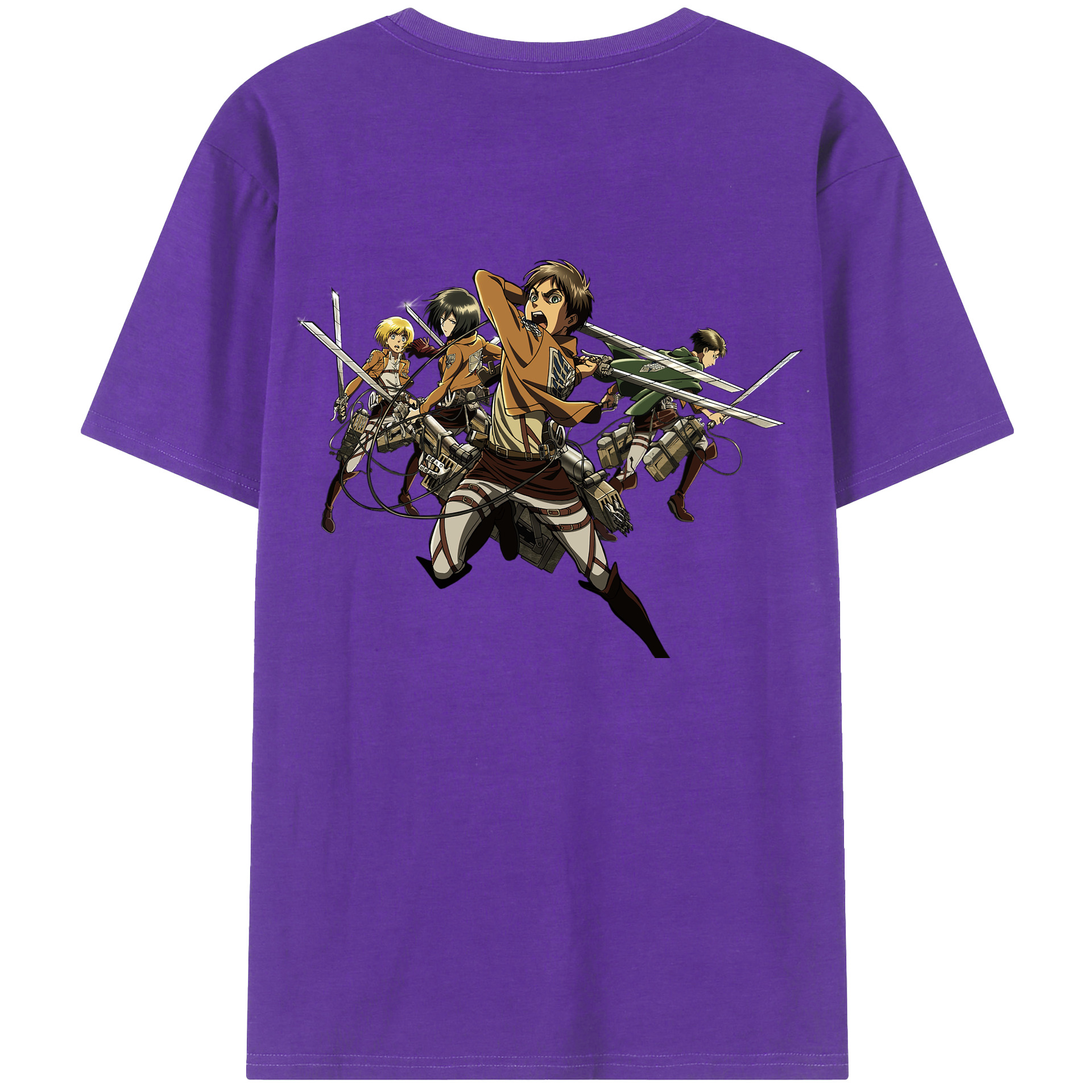 （画像用） 進撃の巨人 エレン･イェーガー Attack on Titan Eren Jäger 綿100％半袖Tシャツ（背面プリント）