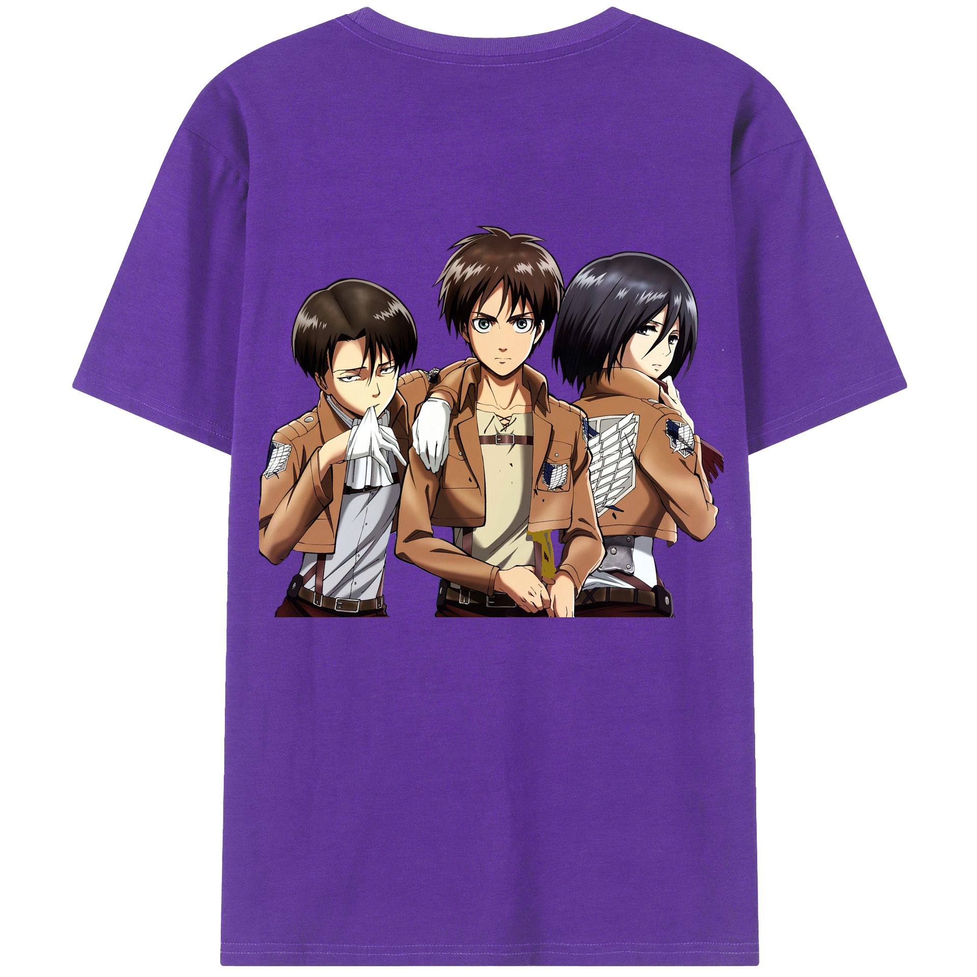 （画像用） 進撃の巨人 エレン･イェーガー Attack on Titan Eren Jäger 綿100％半袖Tシャツ（背面プリント）