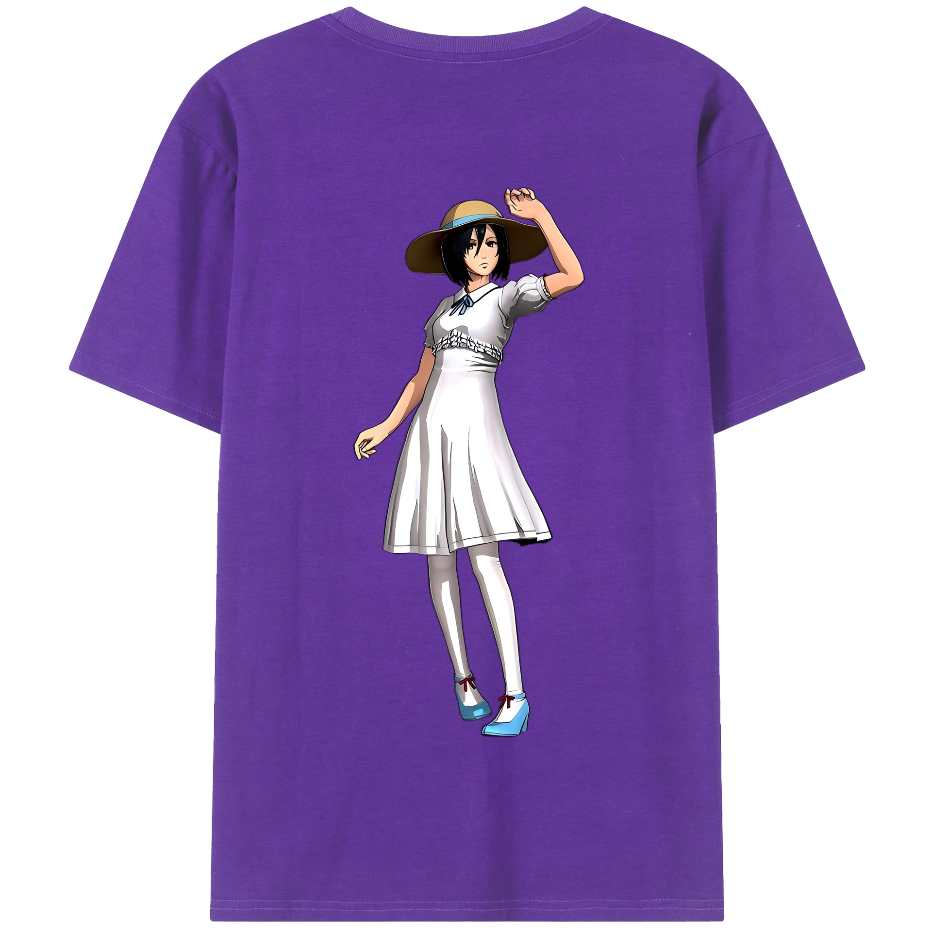 （画像用） 進撃の巨人 ミカサ·アッカーマン Attack on Titan Mikasa Ackerman 綿100％半袖Tシャツ（背面プリント）