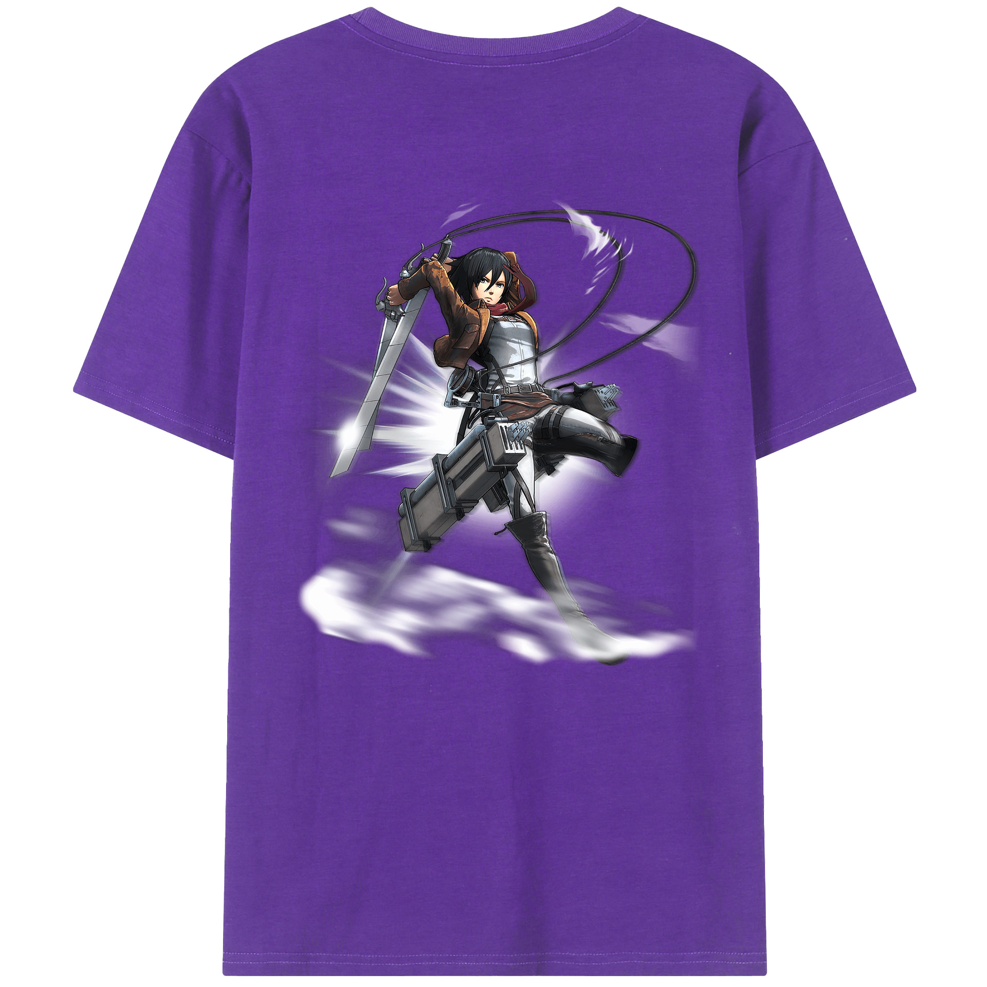 （画像用） 進撃の巨人 ミカサ·アッカーマン Attack on Titan Mikasa Ackerman 綿100％半袖Tシャツ（背面プリント）