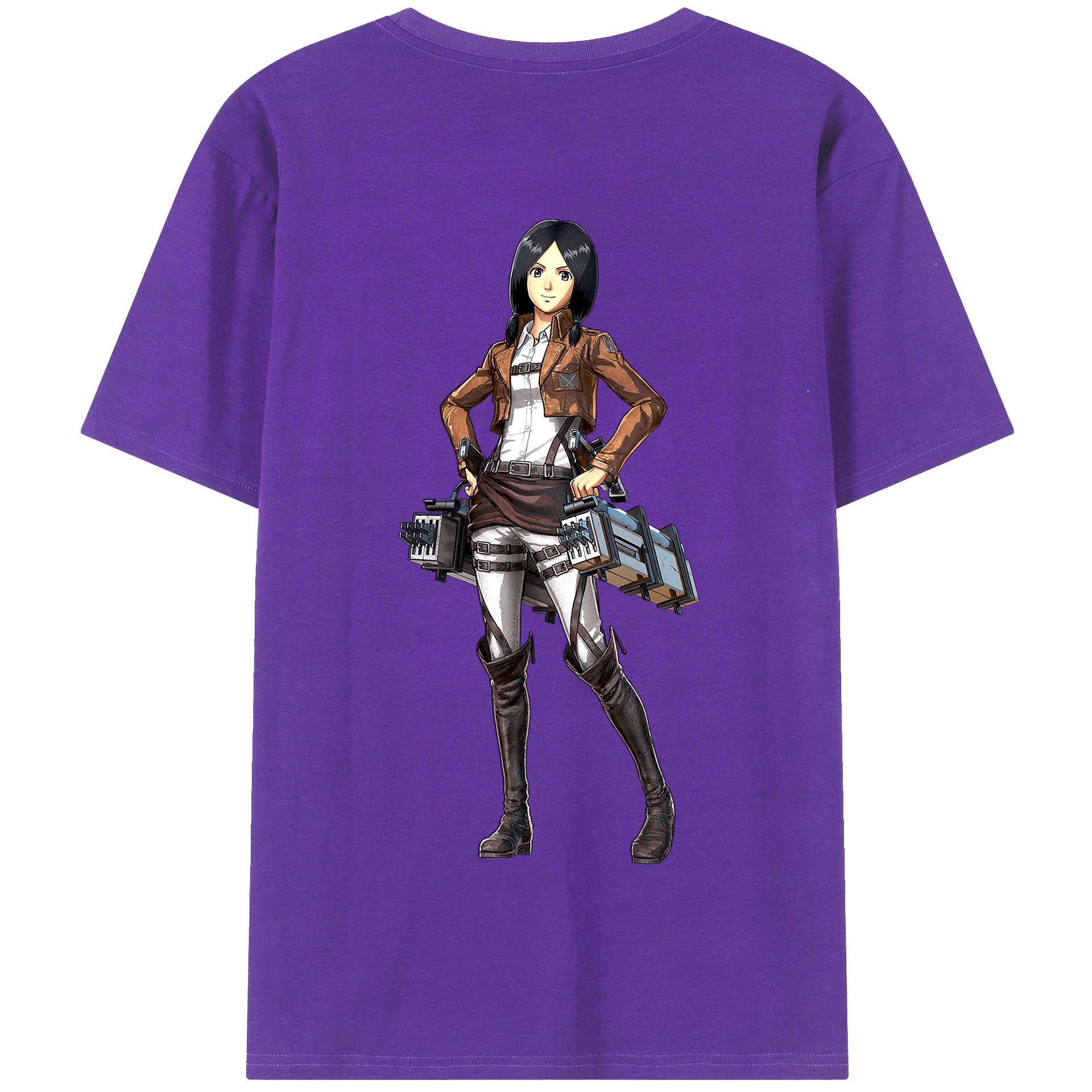 （画像用） 進撃の巨人 ミカサ·アッカーマン Attack on Titan Mikasa Ackerman 綿100％半袖Tシャツ（背面プリント）