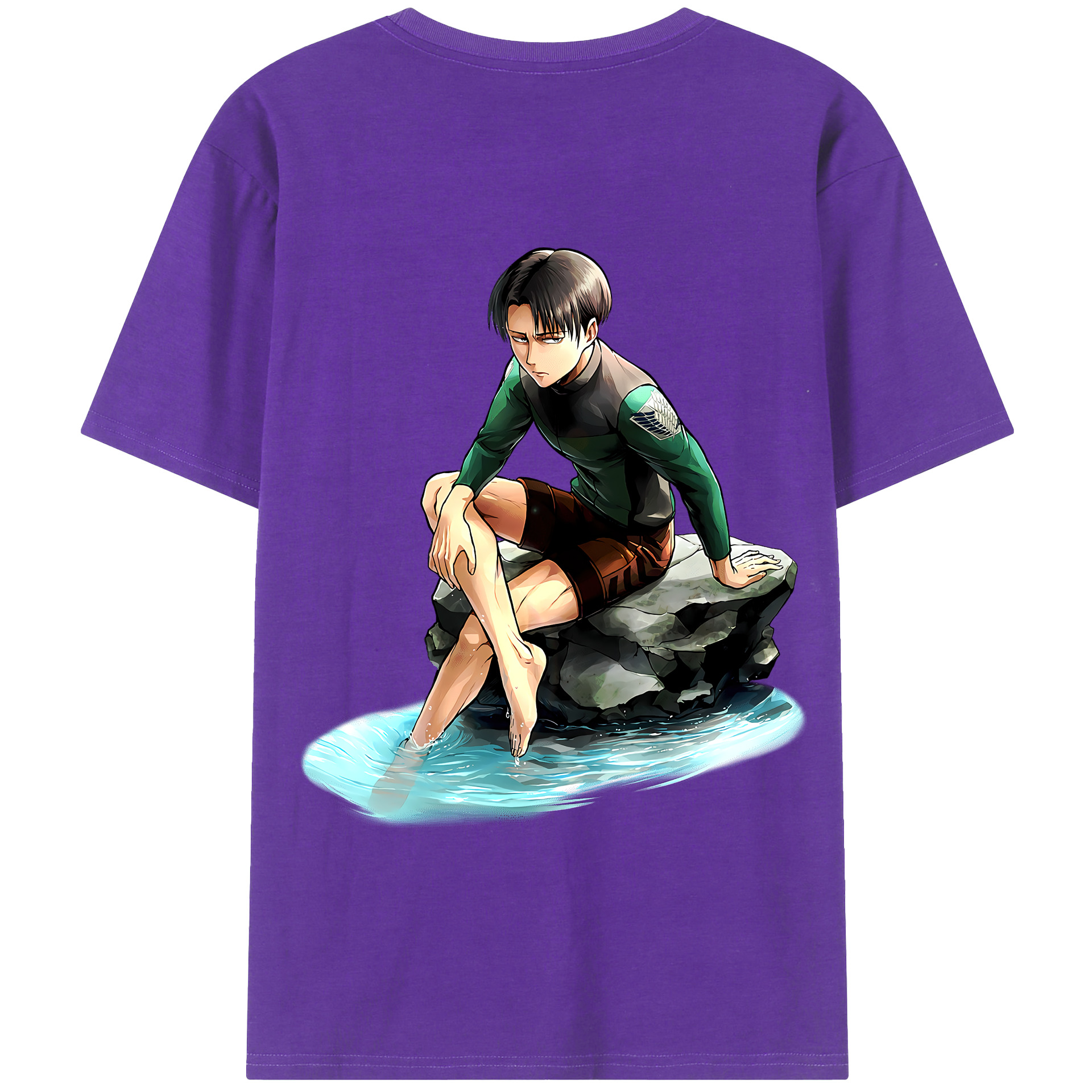 （画像用） 進撃の巨人 リヴァイ·アッカーマン Attack on Titan Levi Ackerman 綿100％半袖Tシャツ（背面プリント）