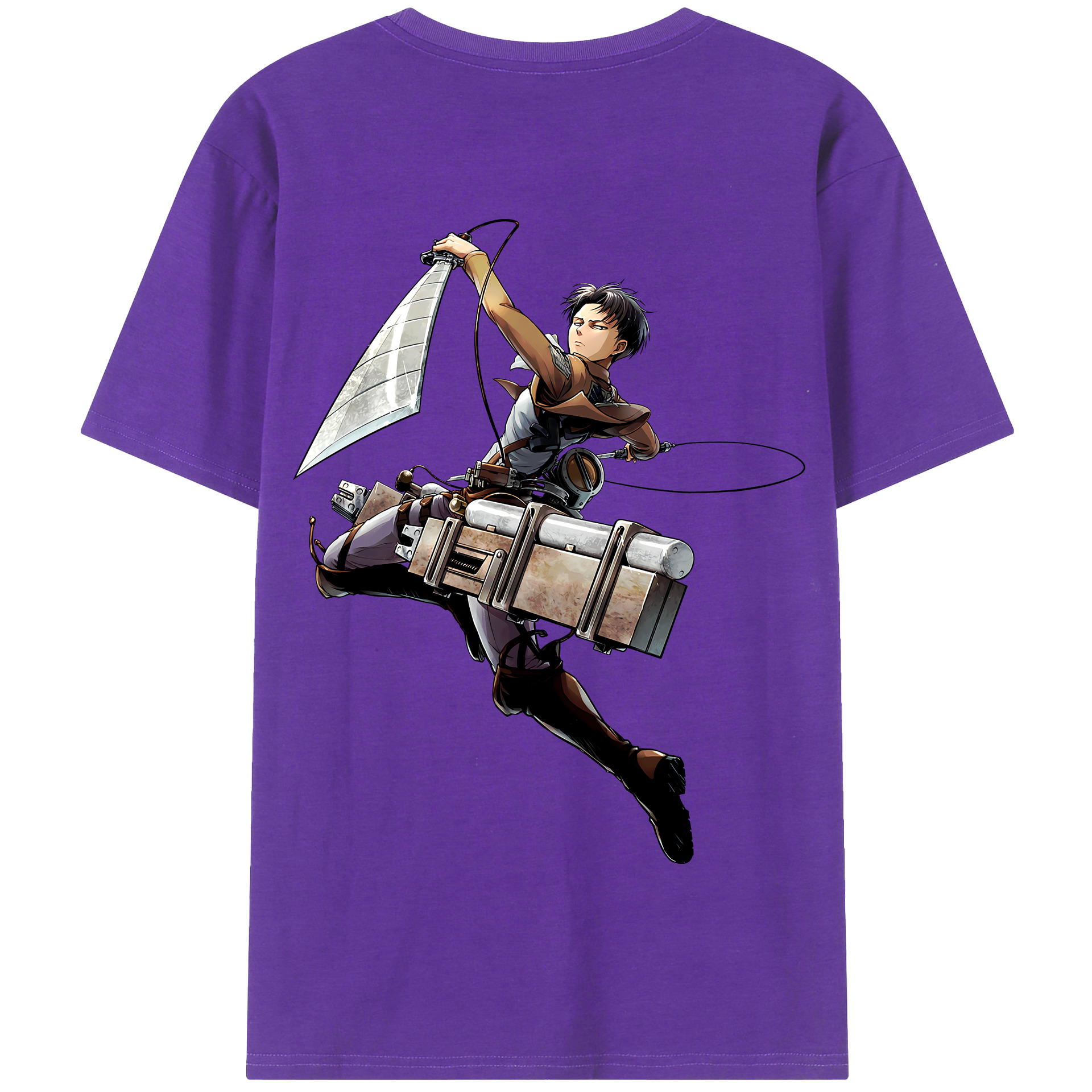 （画像用） 進撃の巨人 リヴァイ·アッカーマン Attack on Titan Levi Ackerman 綿100％半袖Tシャツ（背面プリント）