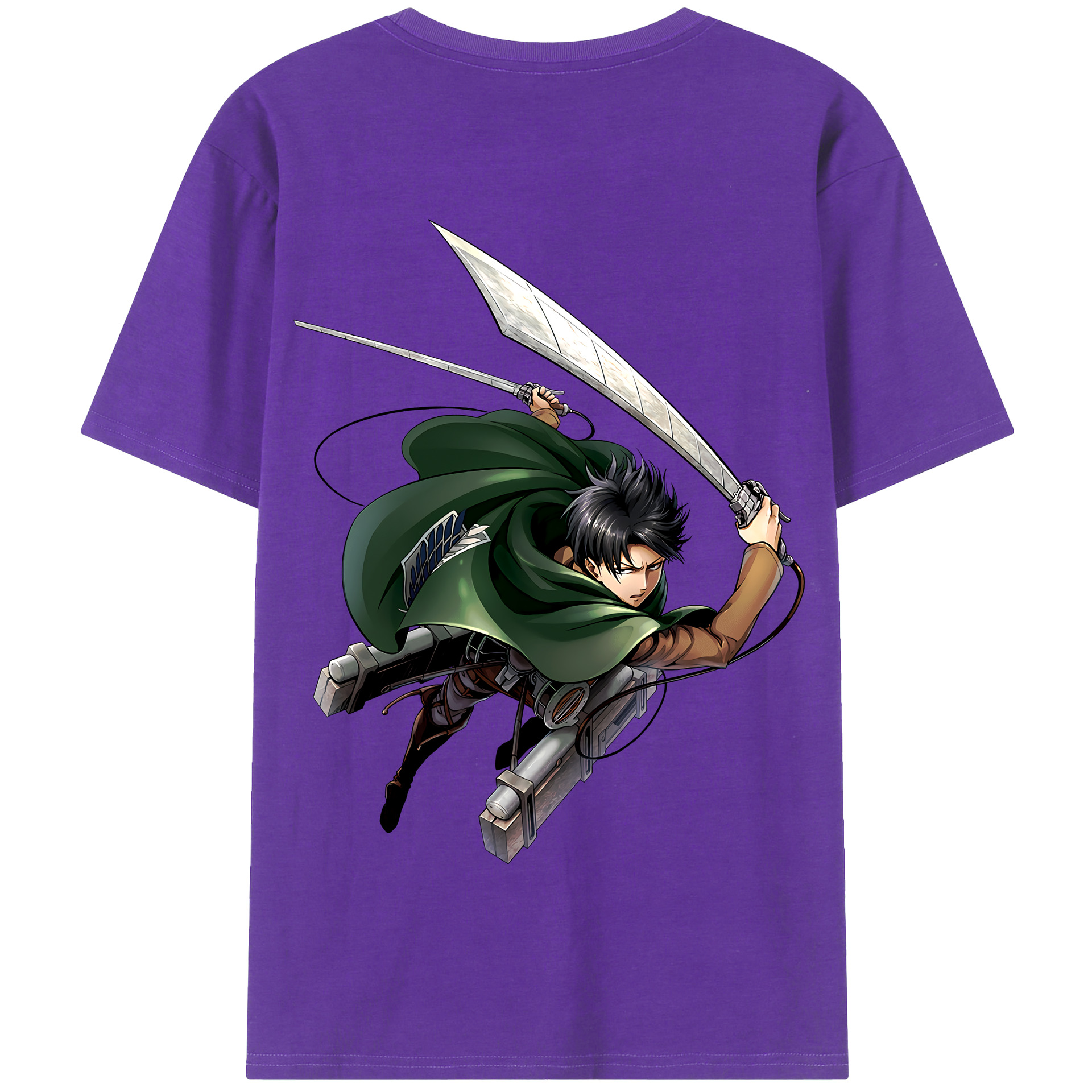 （画像用） 進撃の巨人 リヴァイ·アッカーマン Attack on Titan Levi Ackerman 綿100％半袖Tシャツ（背面プリント）