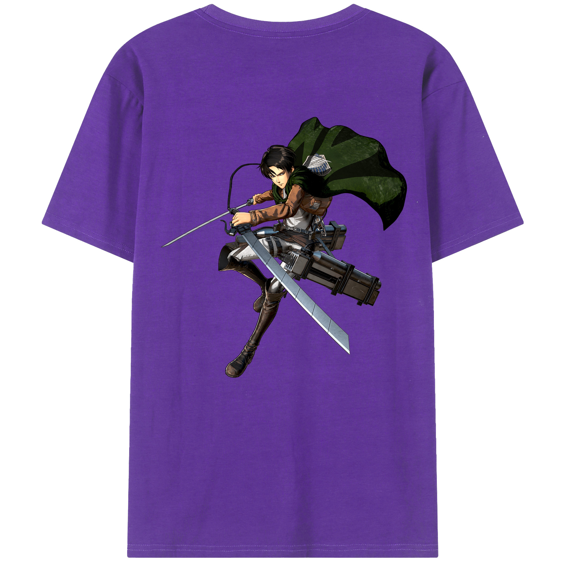 （画像用） 進撃の巨人 リヴァイ·アッカーマン Attack on Titan Levi Ackerman 綿100％半袖Tシャツ（背面プリント）