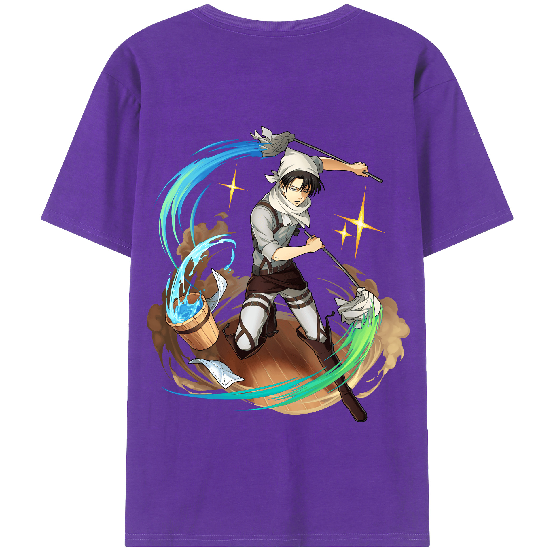 （画像用） 進撃の巨人 リヴァイ·アッカーマン Attack on Titan Levi Ackerman 綿100％半袖Tシャツ（背面プリント）