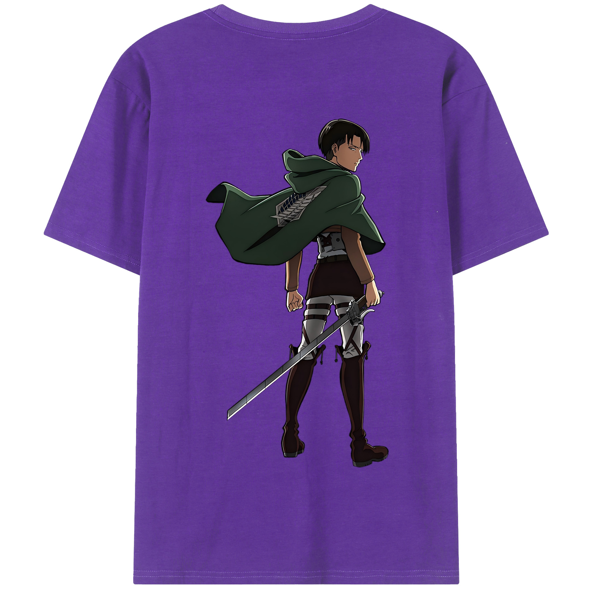 （画像用） 進撃の巨人 リヴァイ·アッカーマン Attack on Titan Levi Ackerman 綿100％半袖Tシャツ（背面プリント）