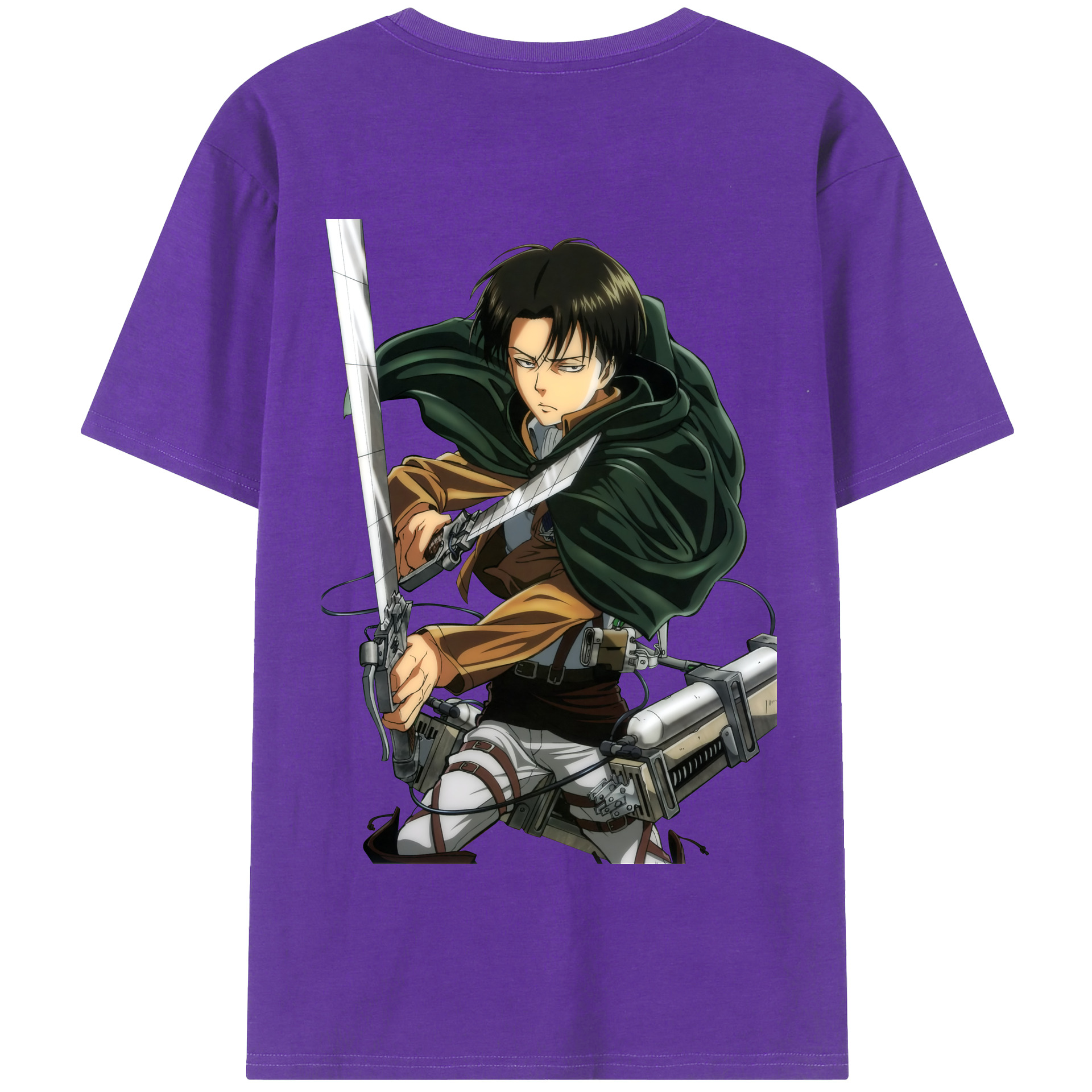 （画像用） 進撃の巨人 リヴァイ·アッカーマン Attack on Titan Levi Ackerman 綿100％半袖Tシャツ（背面プリント）