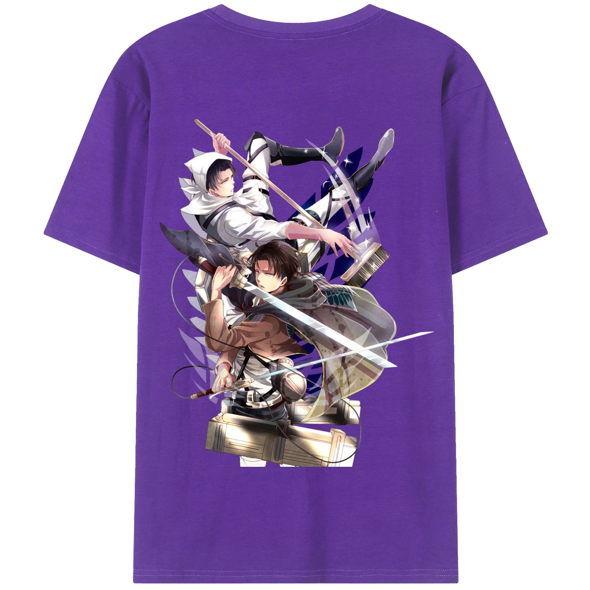 （画像用） 進撃の巨人 リヴァイ·アッカーマン Attack on Titan Levi Ackerman 綿100％半袖Tシャツ（背面プリント）