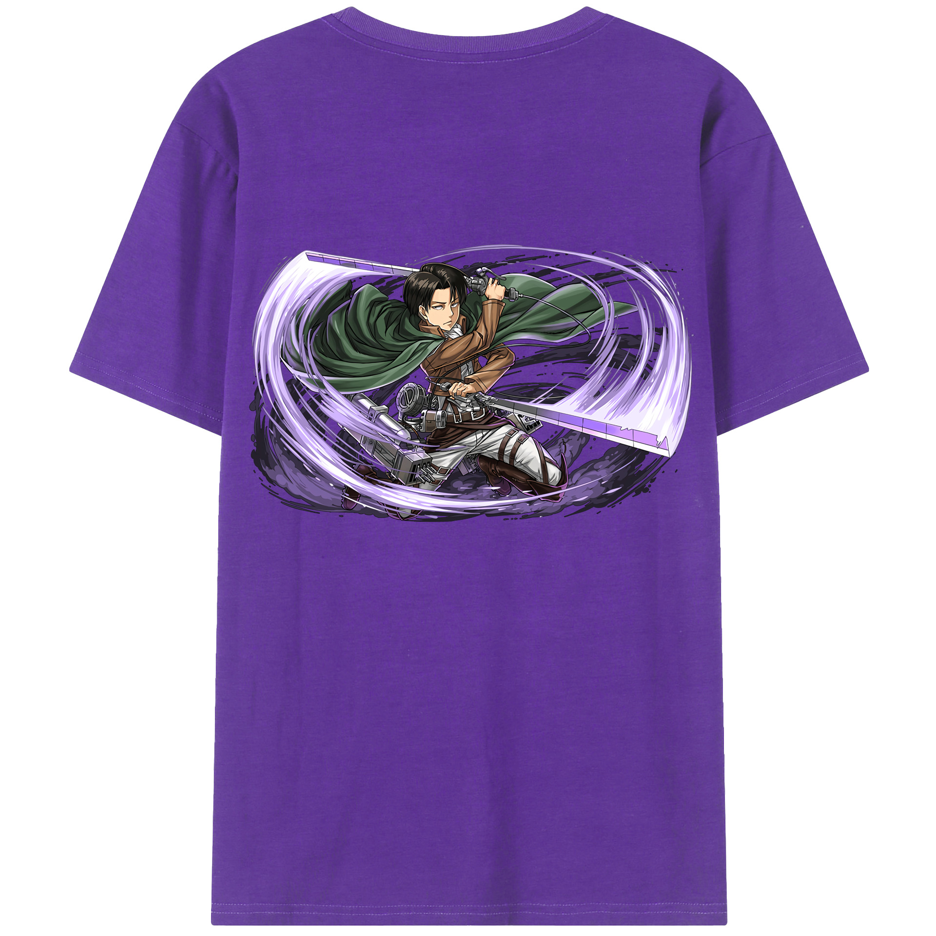 （画像用） 進撃の巨人 リヴァイ·アッカーマン Attack on Titan Levi Ackerman 綿100％半袖Tシャツ（背面プリント）
