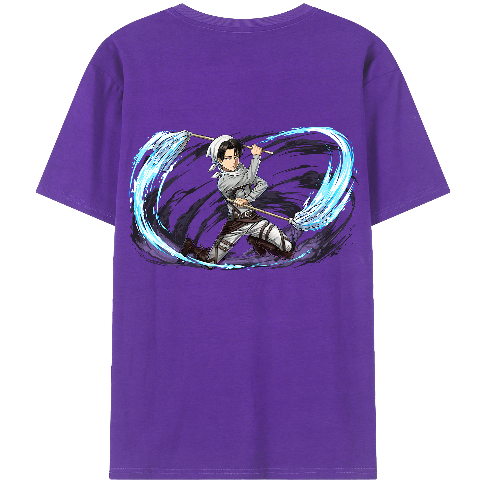 （画像用） 進撃の巨人 リヴァイ·アッカーマン Attack on Titan Levi Ackerman 綿100％半袖Tシャツ（背面プリント）
