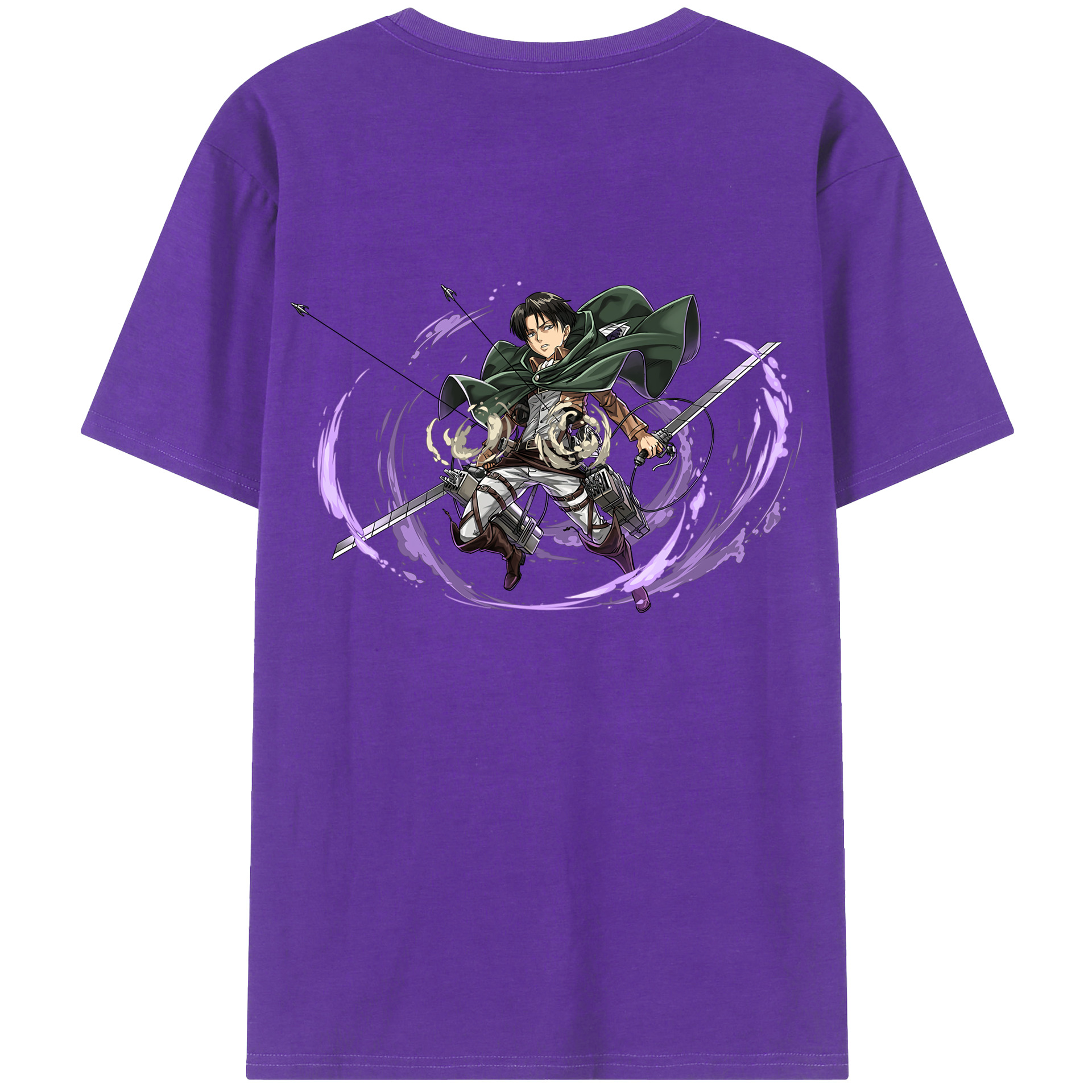 （画像用） 進撃の巨人 リヴァイ·アッカーマン Attack on Titan Levi Ackerman 綿100％半袖Tシャツ（背面プリント）