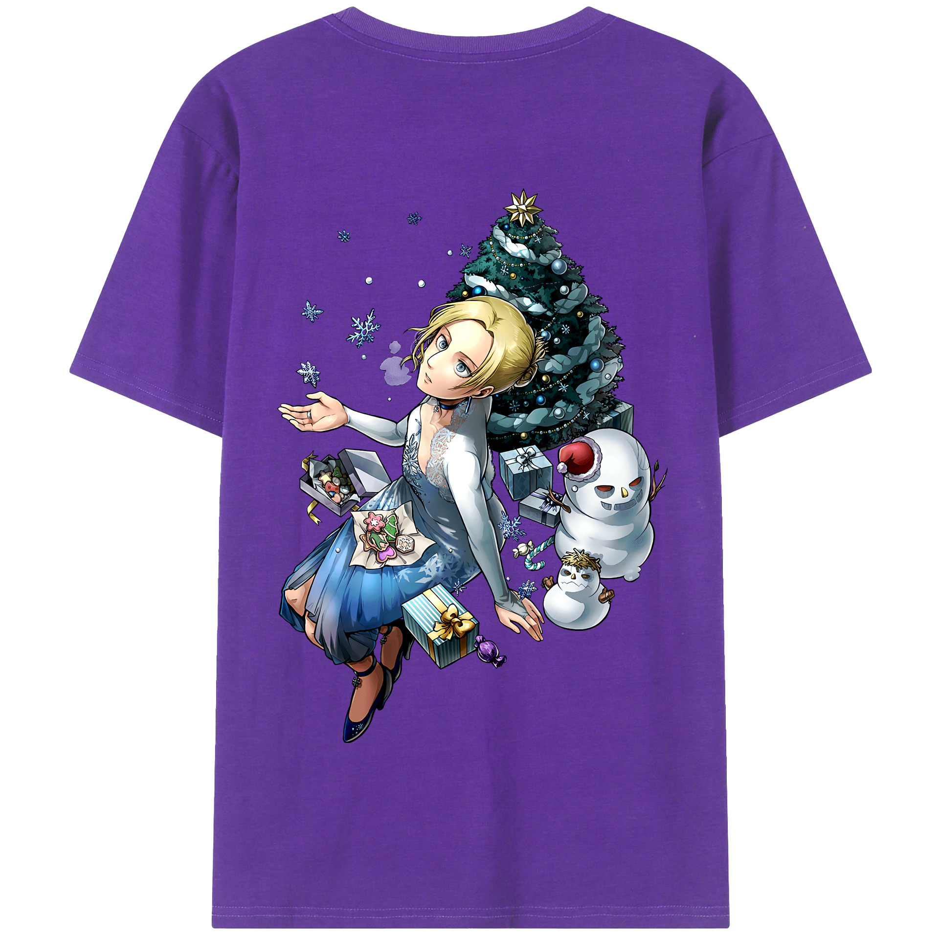 （画像用） 進撃の巨人 アニ・レオンハート Attack on Titan Annie Leonhart 綿100％半袖Tシャツ（背面プリント）