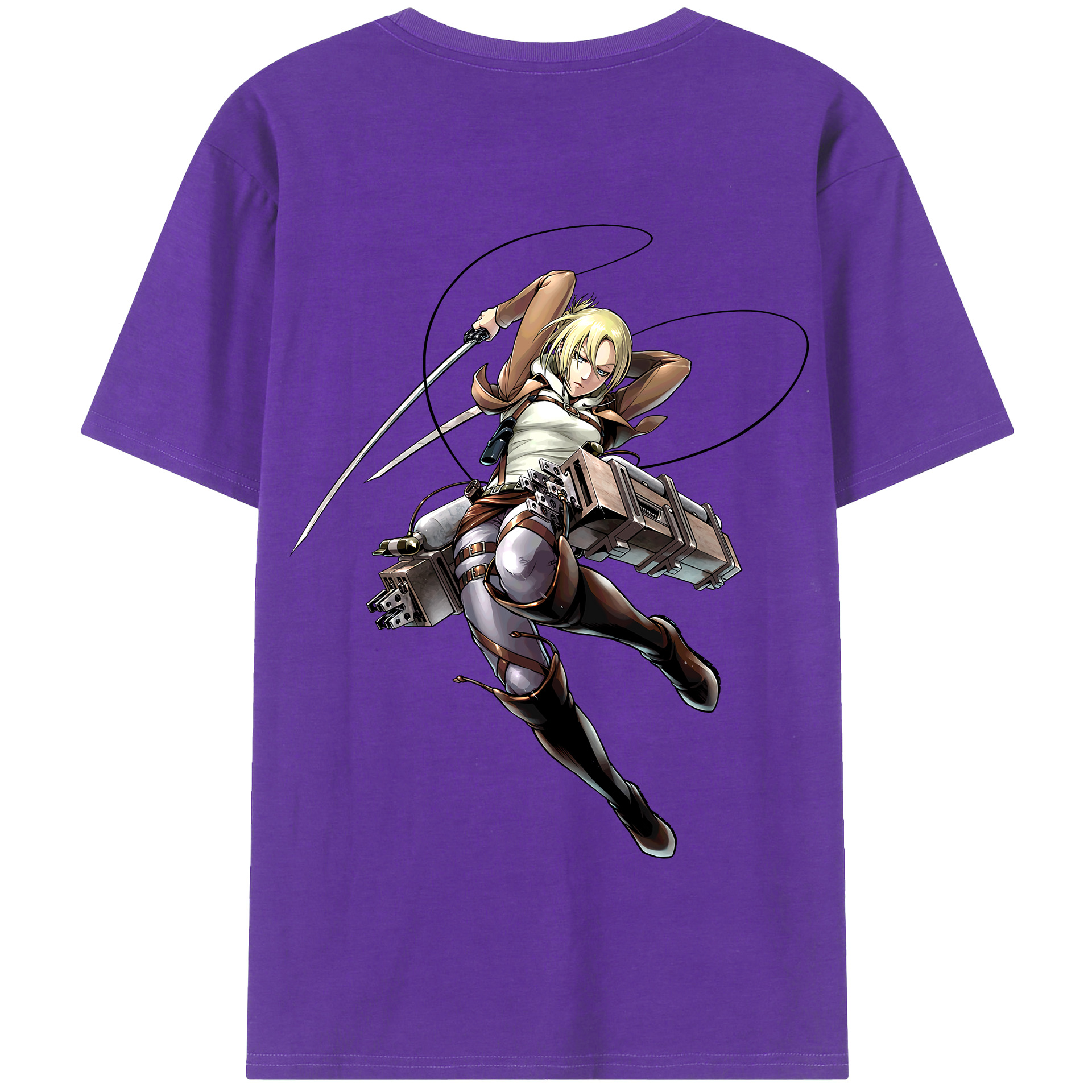 （画像用） 進撃の巨人 アニ・レオンハート Attack on Titan Annie Leonhart 綿100％半袖Tシャツ（背面プリント）