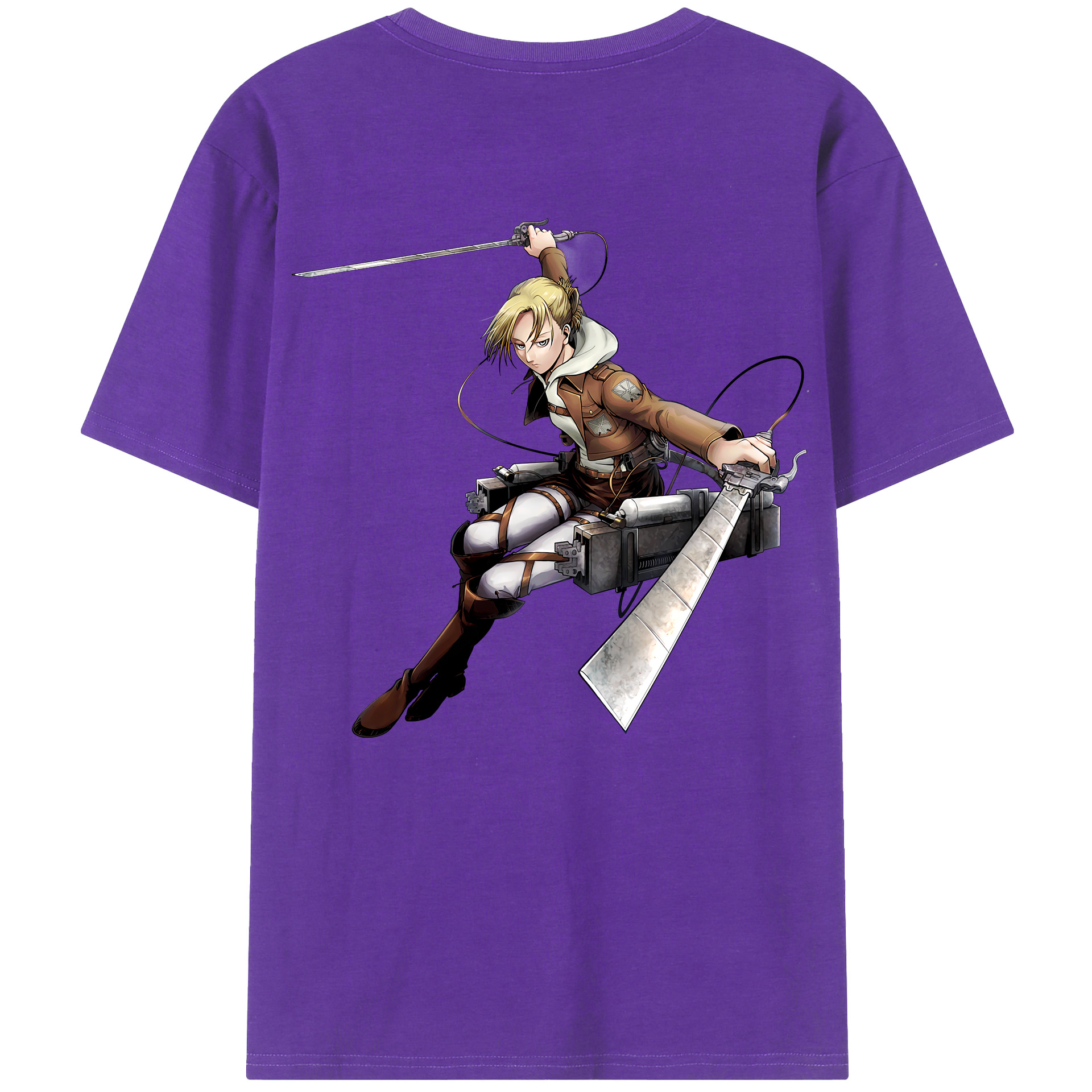 （画像用） 進撃の巨人 アニ・レオンハート Attack on Titan Annie Leonhart 綿100％半袖Tシャツ（背面プリント）