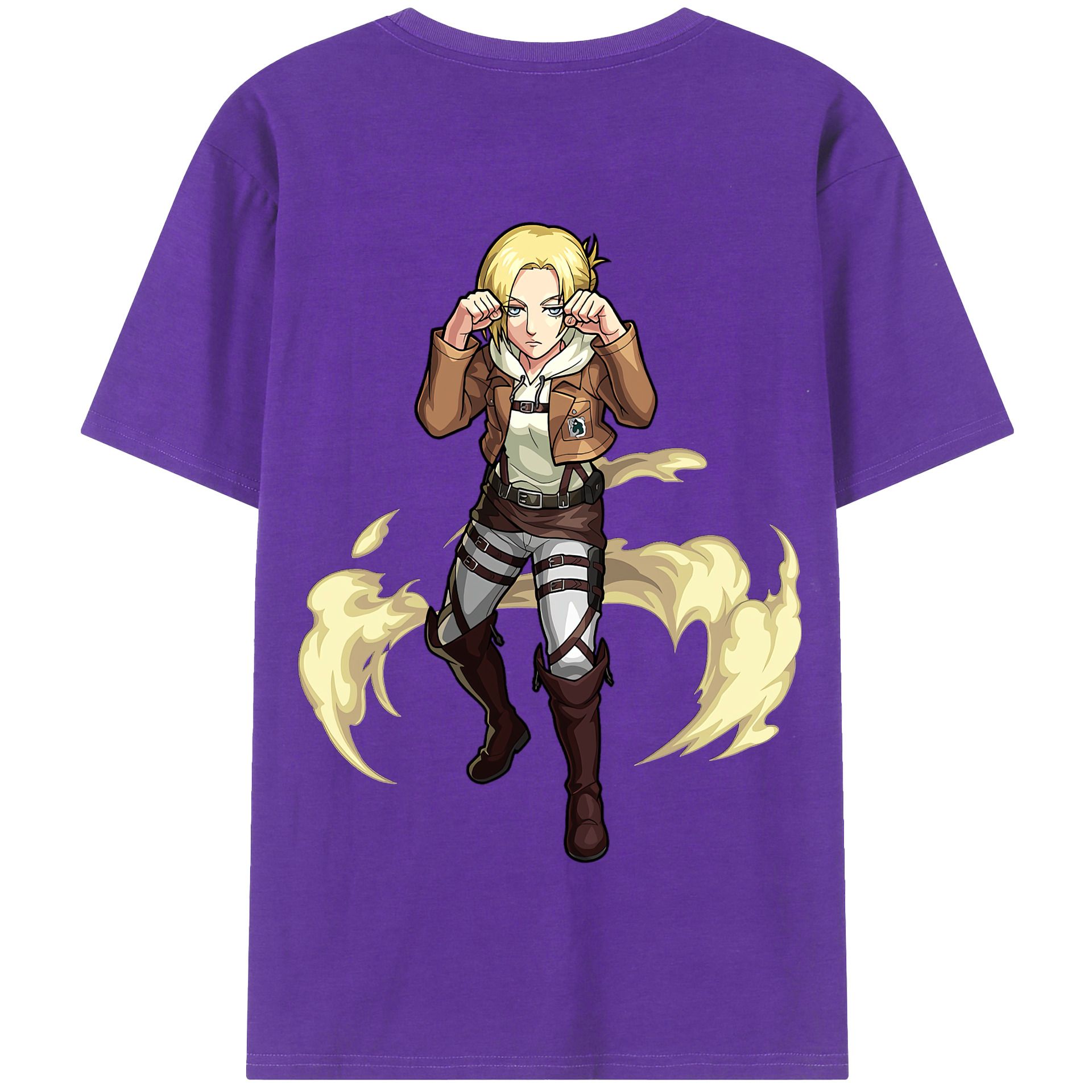 （画像用） 進撃の巨人 アニ・レオンハート Attack on Titan Annie Leonhart 綿100％半袖Tシャツ（背面プリント）