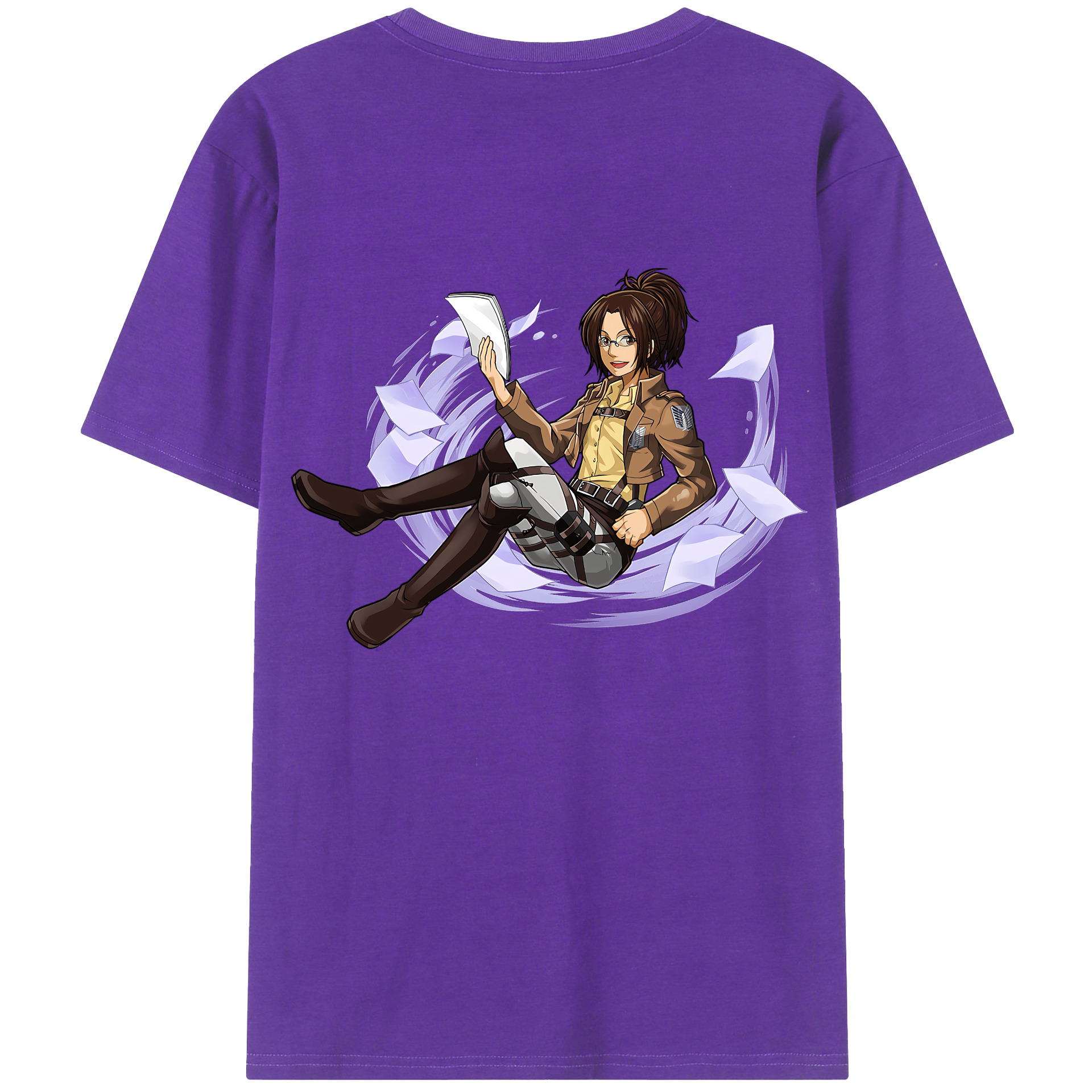 （画像用） 進撃の巨人 ハンジ·ゾエ Attack on Titan Hanji Zoe 綿100％半袖Tシャツ（背面プリント）