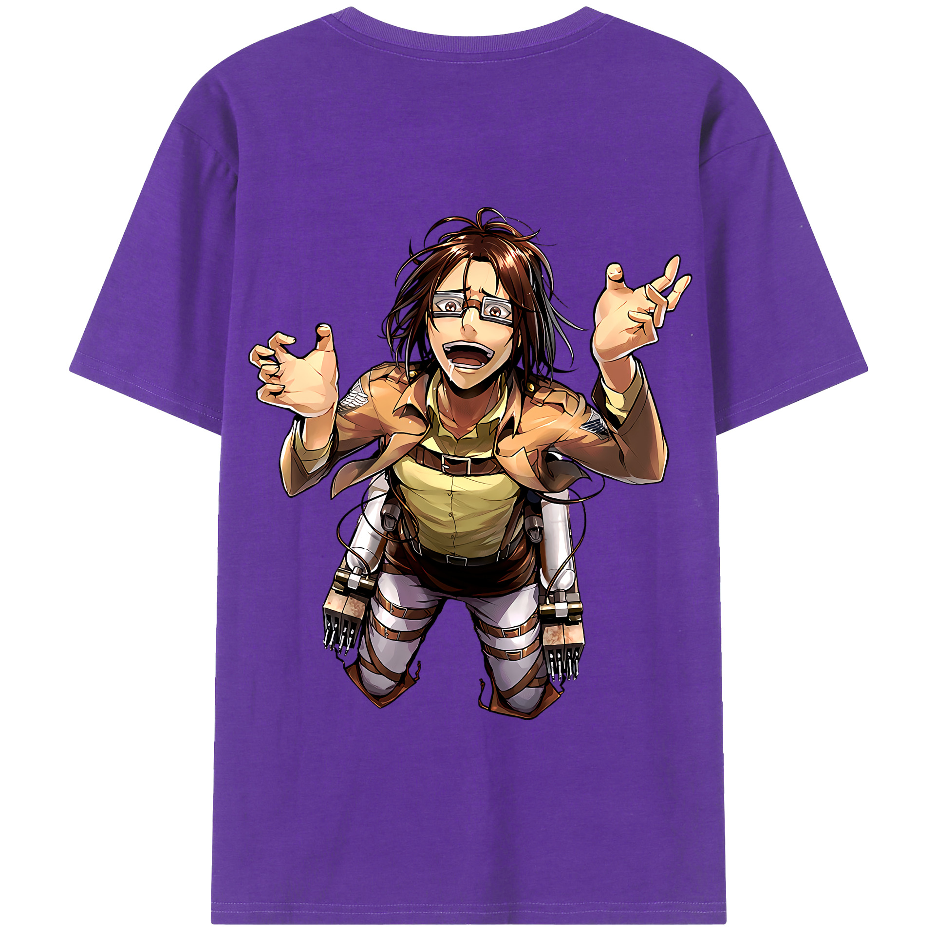 （画像用） 進撃の巨人 ハンジ·ゾエ Attack on Titan Hanji Zoe 綿100％半袖Tシャツ（背面プリント）