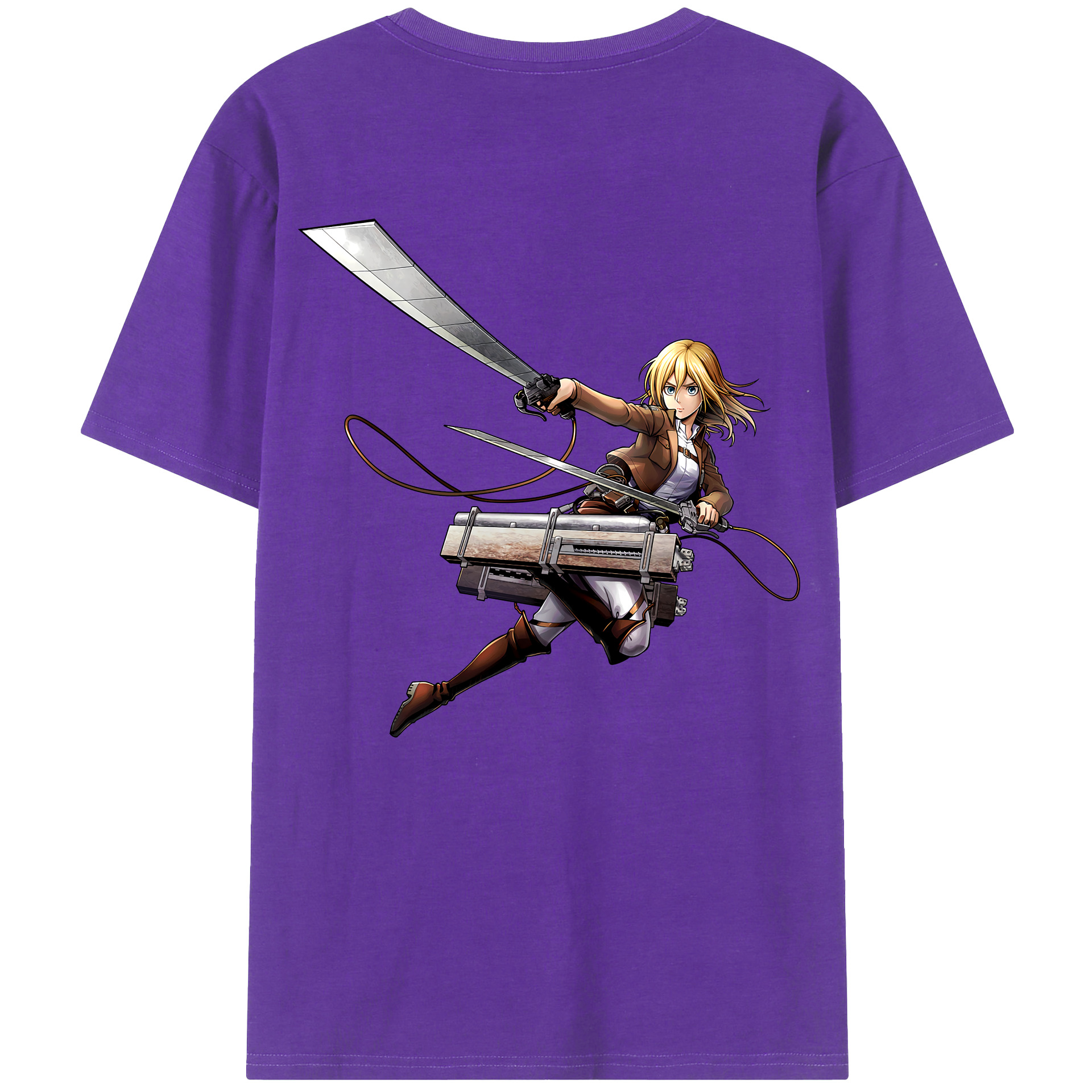 （画像用） 進撃の巨人 クリスタ·レンズ Attack on Titan Christa Lenz 綿100％半袖Tシャツ（背面プリント）