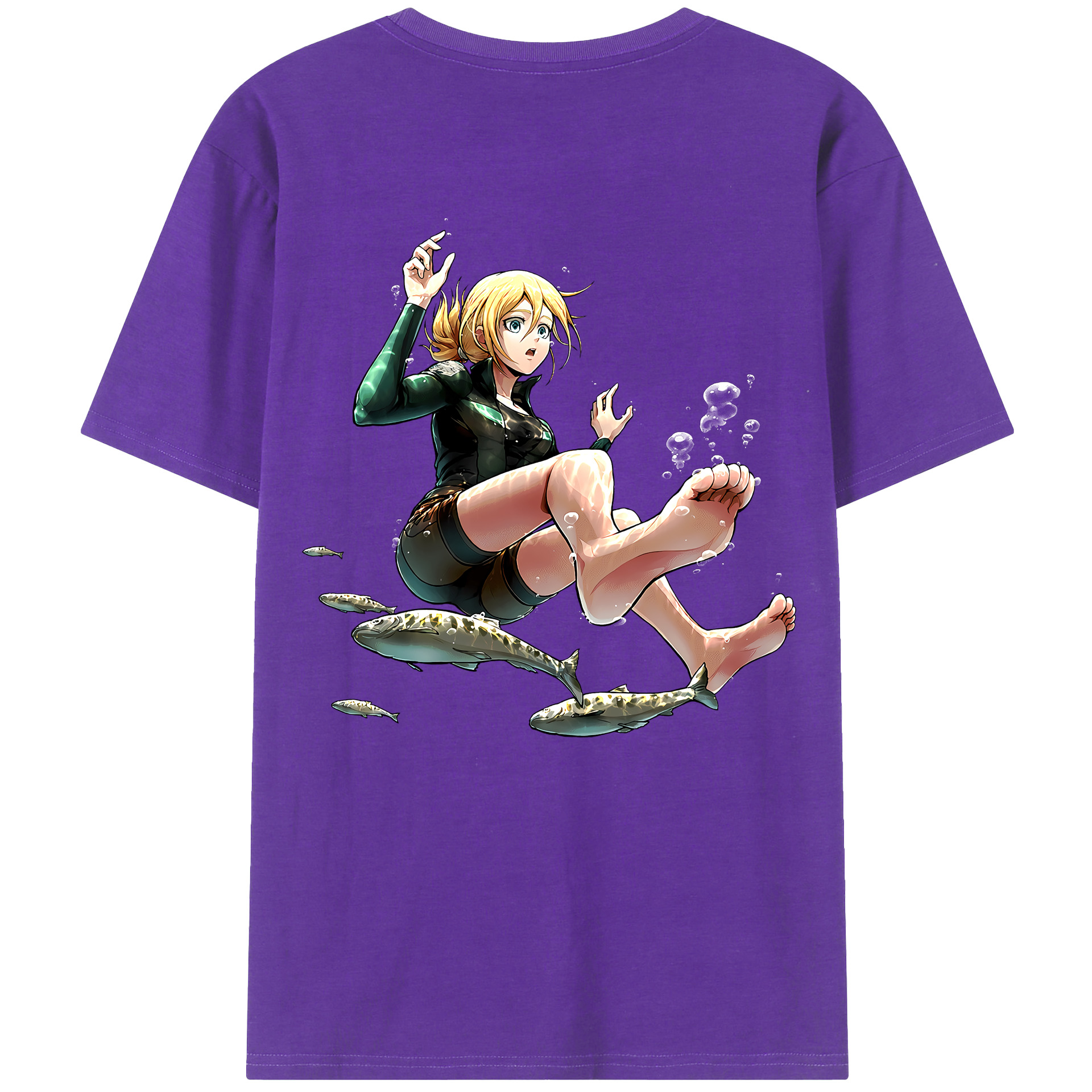 （画像用） 進撃の巨人 クリスタ·レンズ Attack on Titan Christa Lenz 綿100％半袖Tシャツ（背面プリント）