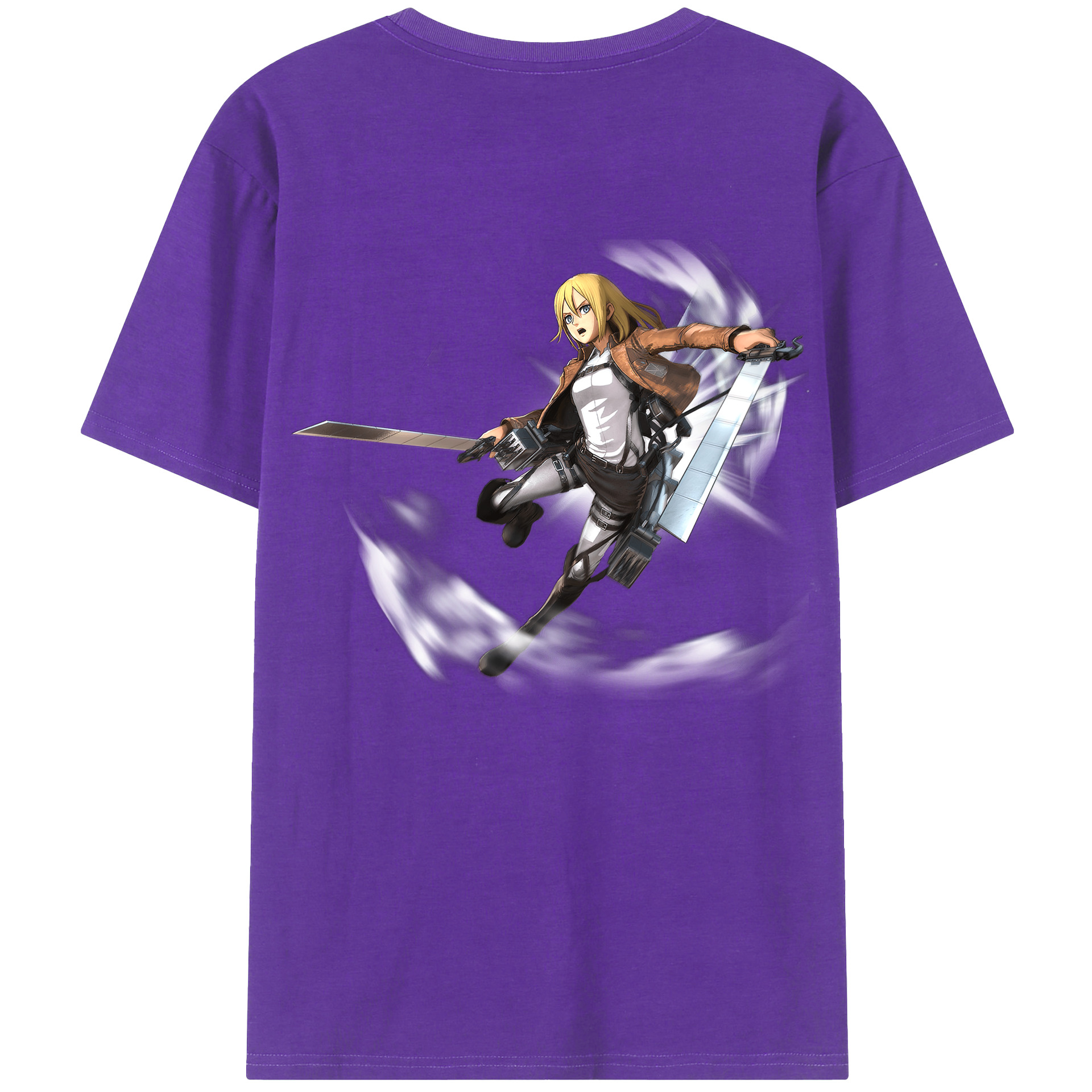 （画像用） 進撃の巨人 クリスタ·レンズ Attack on Titan Christa Lenz 綿100％半袖Tシャツ（背面プリント）