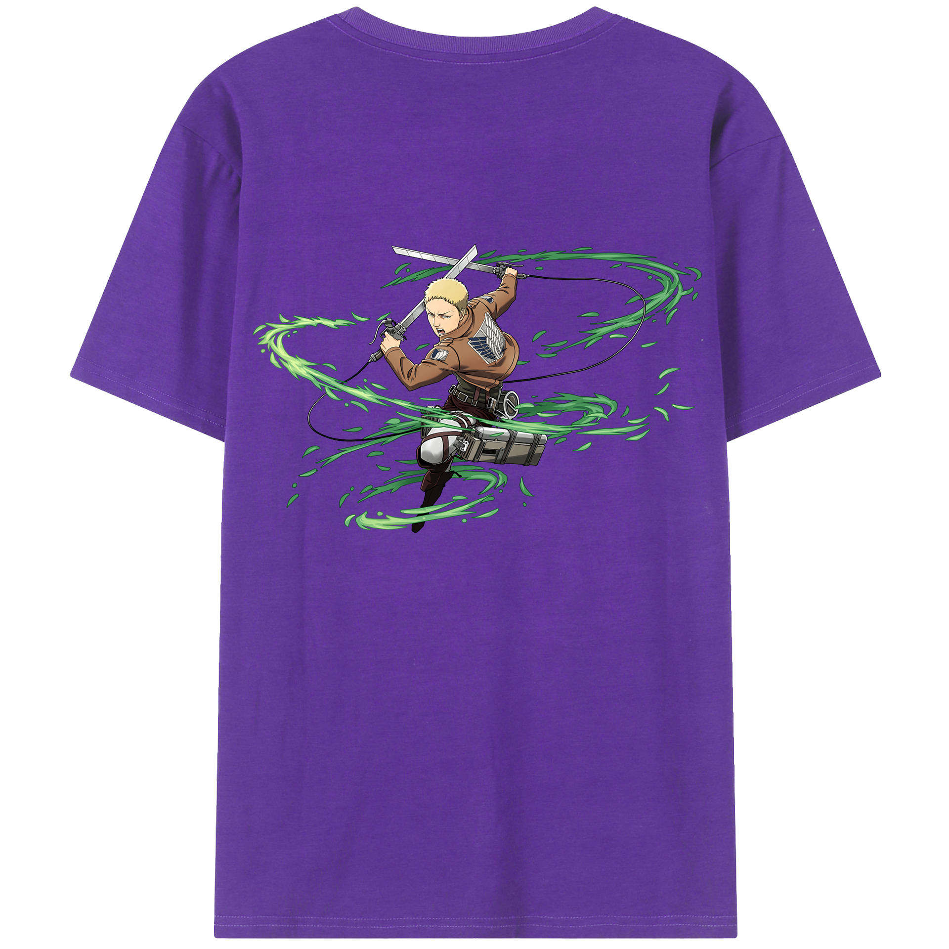 （画像用） 進撃の巨人 ライナー・ブラウン Attack on Titan Reiner Braun 綿100％半袖Tシャツ（背面プリント）