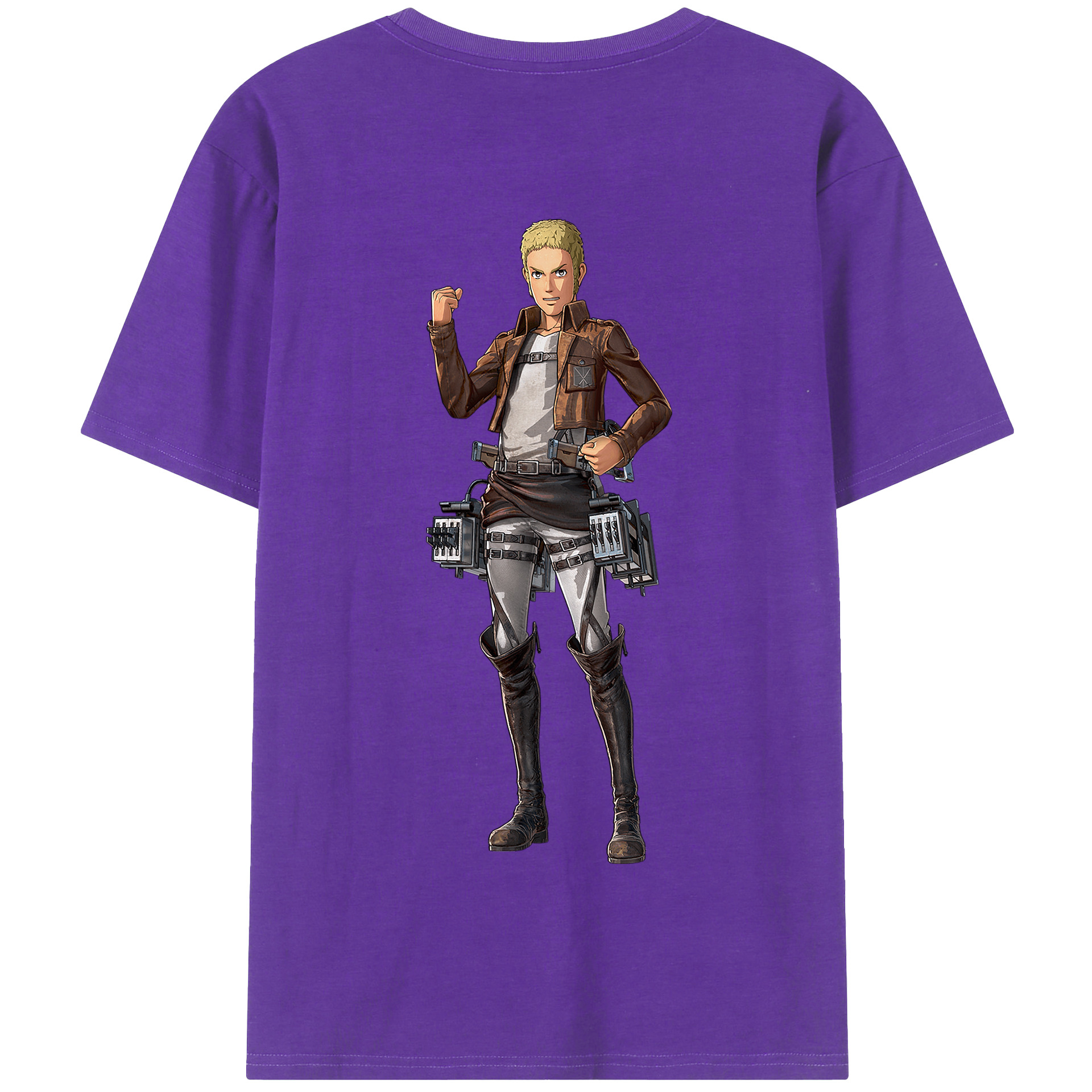 （画像用） 進撃の巨人 ライナー・ブラウン Attack on Titan Reiner Braun 綿100％半袖Tシャツ（背面プリント）