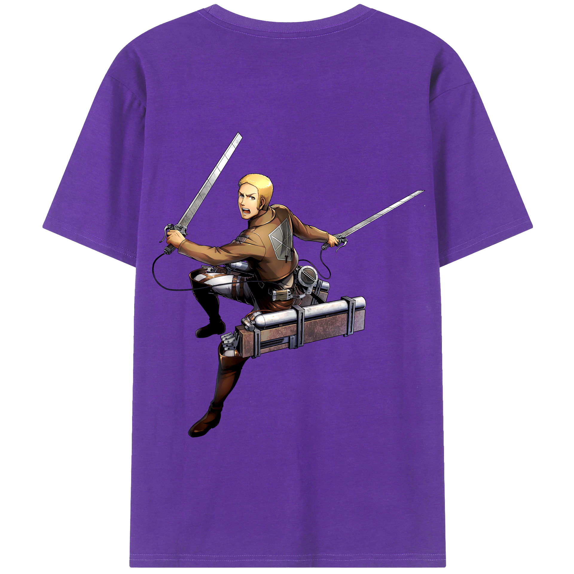 （画像用） 進撃の巨人 ライナー・ブラウン Attack on Titan Reiner Braun 綿100％半袖Tシャツ（背面プリント）