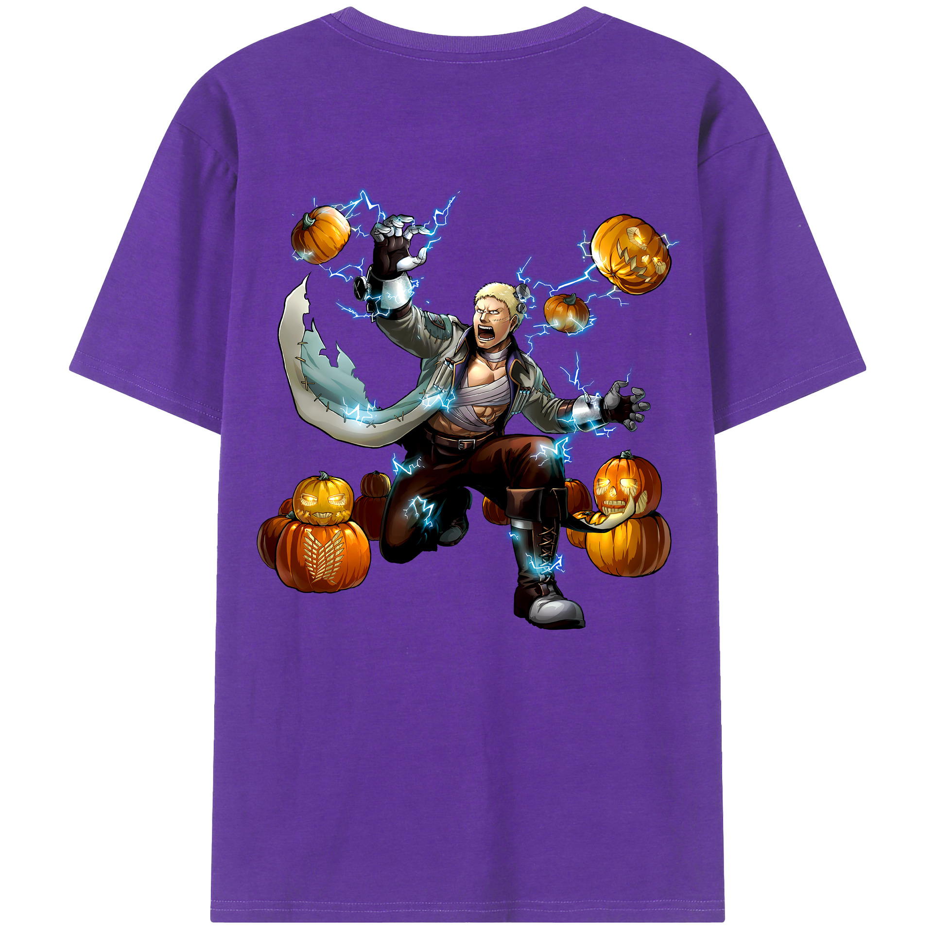 （画像用） 進撃の巨人 ライナー・ブラウン Attack on Titan Reiner Braun 綿100％半袖Tシャツ（背面プリント）